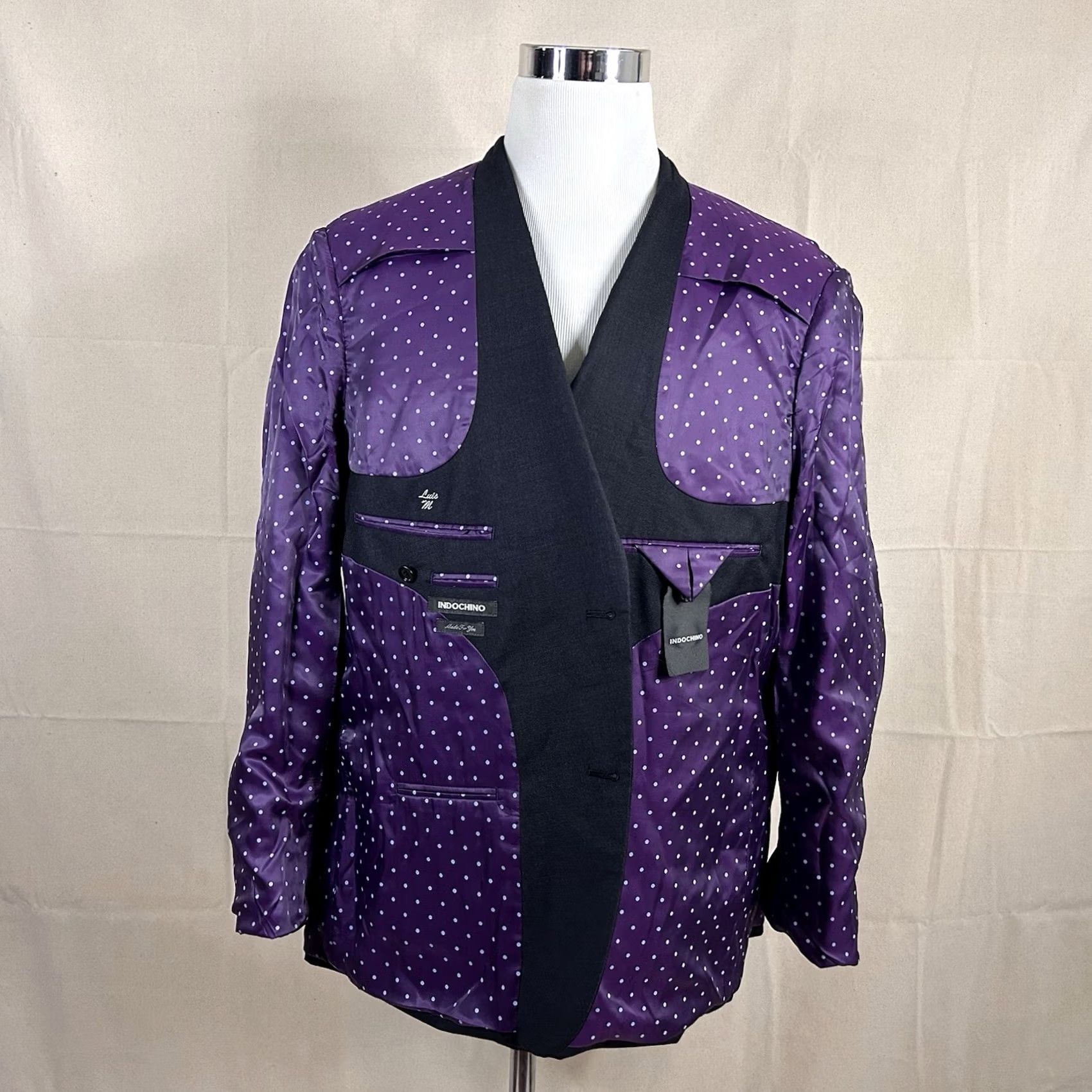 Doublet Indochino Sport Coat 48R Wool Dark Gray Two-Button Double-Vented Men Jacket Coat Regular Fit Chelsea-Notch Lapel 2 Piece Two Button Front Vintage: No Size US XS / EU 42 / 0 - 7 Thumbnail