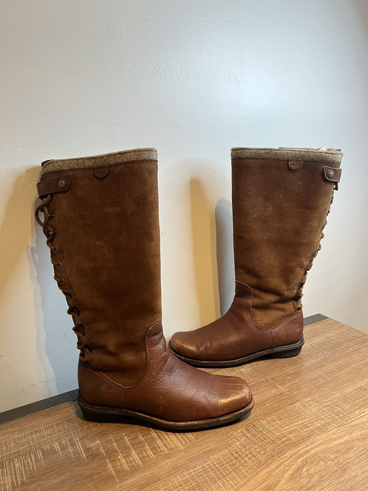 Ugg UGG Smithfield Brown Suede Leather Riding Boots Womens 7 Grailed