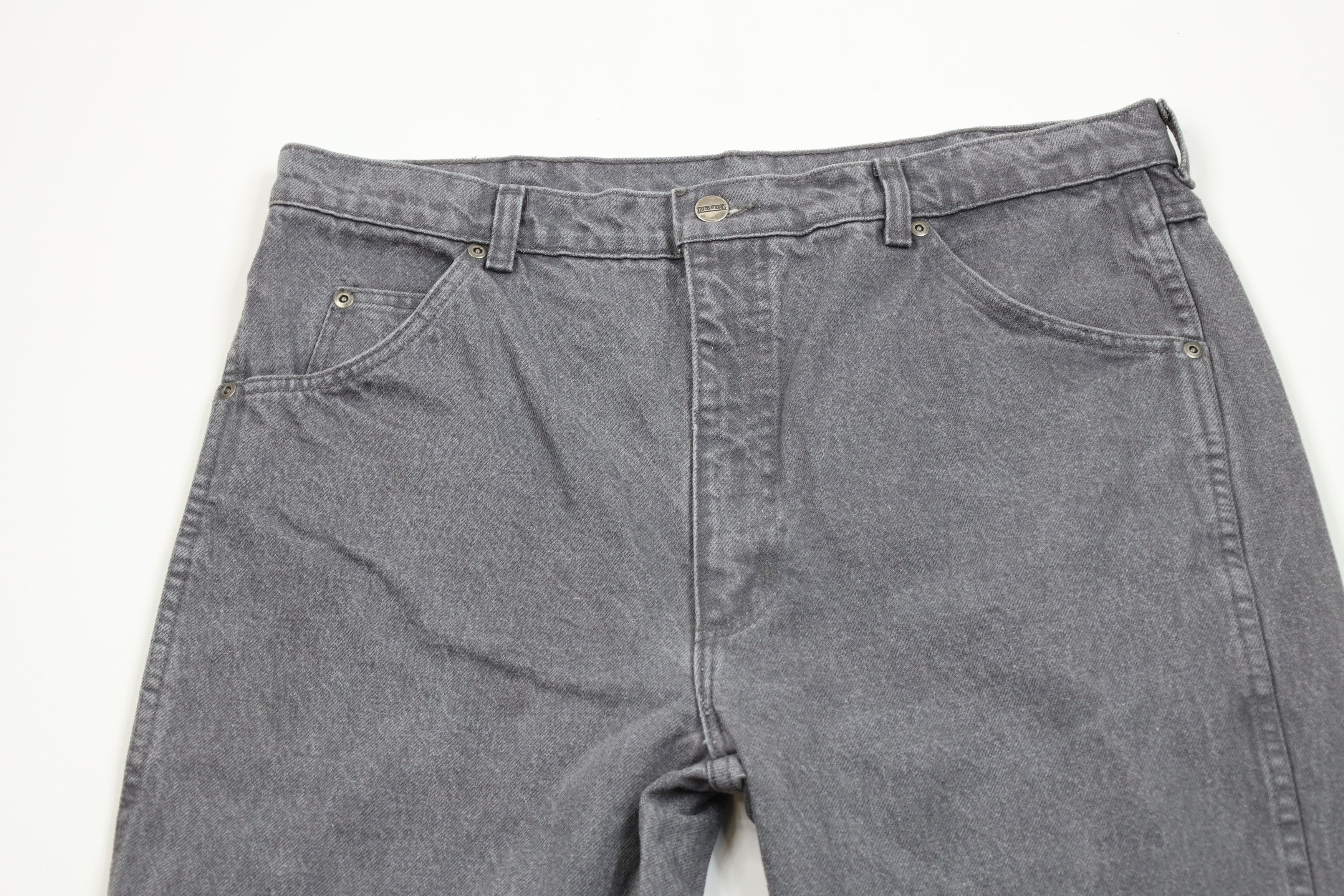 Lands' End × Vintage Vintage 90s Lands End Rigger Denim Jeans Gray Cotton USA Size US 36 / EU 52 - 2 Thumbnail