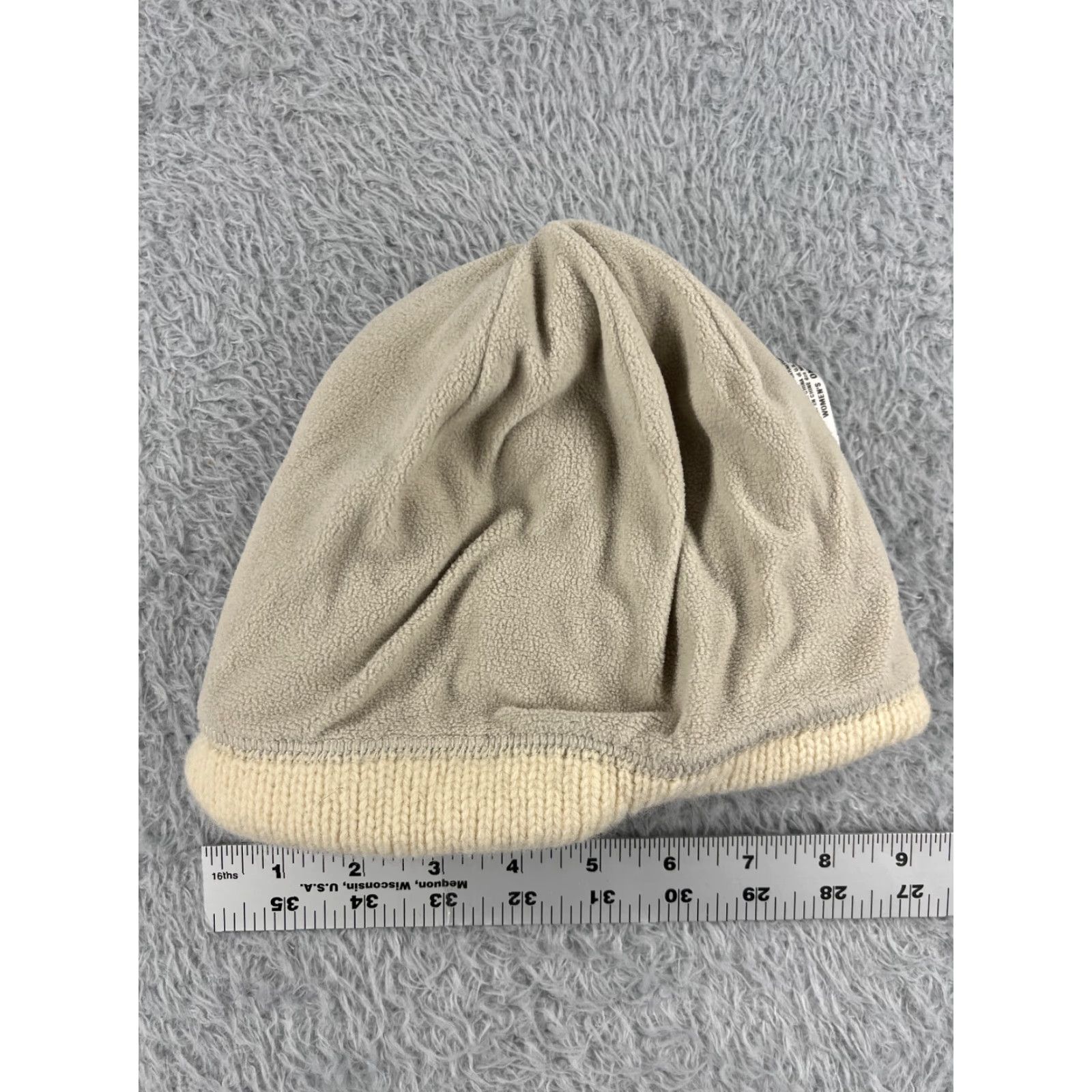 Patagonia VINTAGE Patagonia Beanie Womens One Size Ivory Knit Wool Poly Lined Ski Hat/Cap Winter Outdoor Logo 90s Mens Womens Size ONE SIZE - 5 Thumbnail