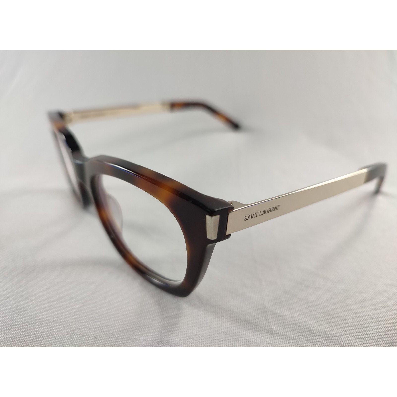 Saint Laurent Paris Saint Laurent SL 583 Havana Silver Eyeglasses Frames Italy Size ONE SIZE - 1 Thumbnail