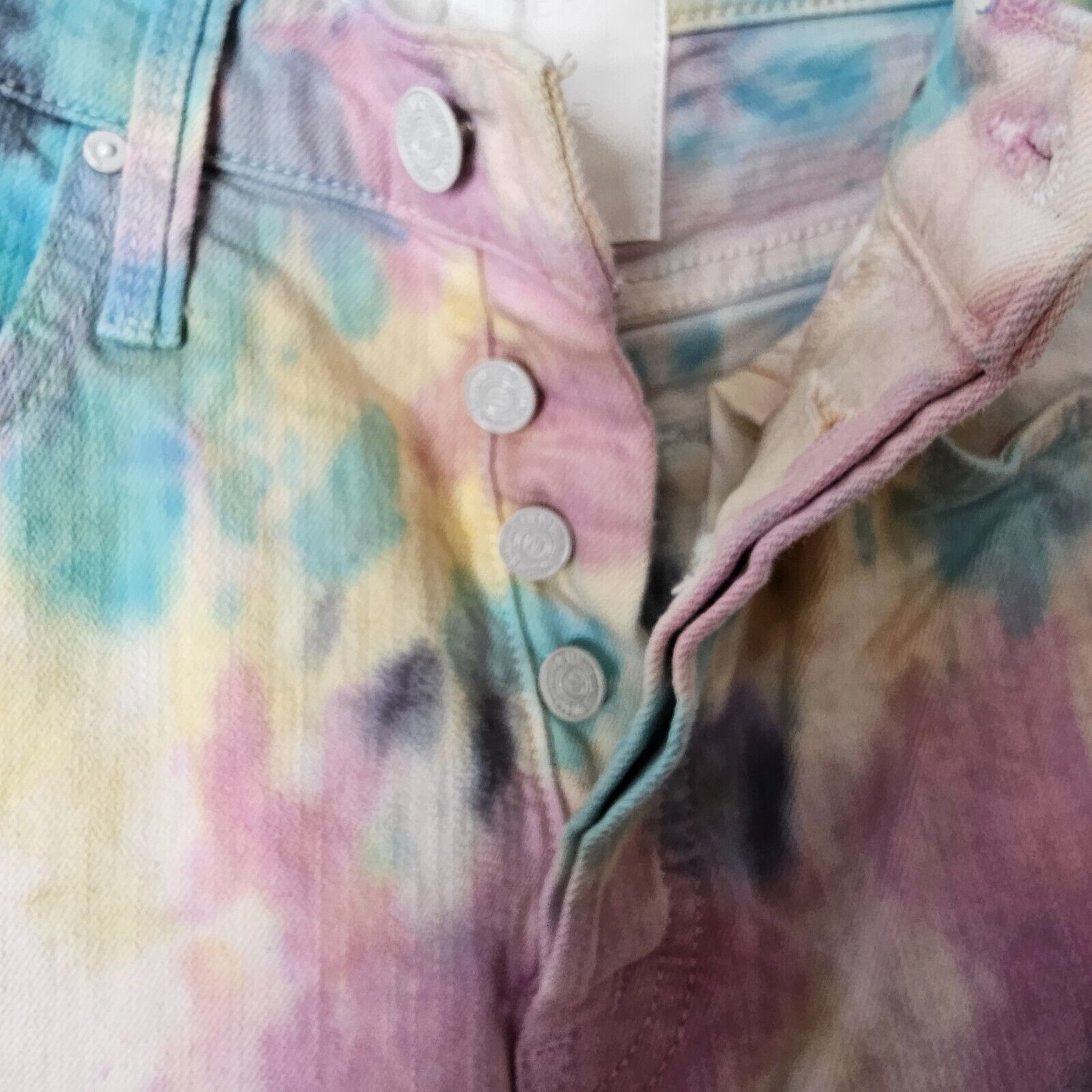Other MOTHER The Tripper Swirling Secrets Pastel Jeans Button Fly Size 25" / US 0 / IT 36 - 4 Thumbnail