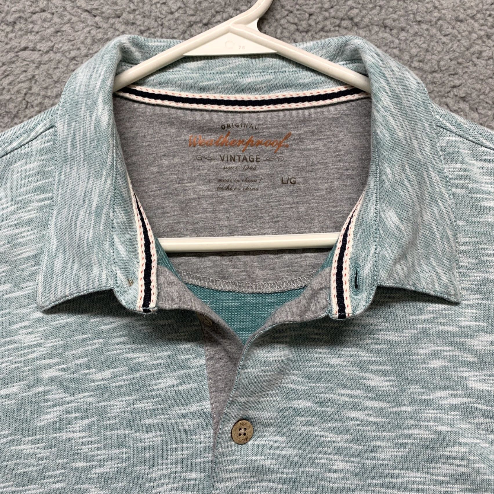 Weatherproof Weatherproof Polo Shirt Mens Pullover Short Sleeve Heather Green L Size US L / EU 52-54 / 3 - 4 Thumbnail