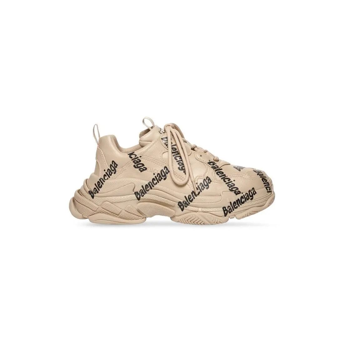 o1mt1gz0325 Triple S Logotype Sneakers in Beige