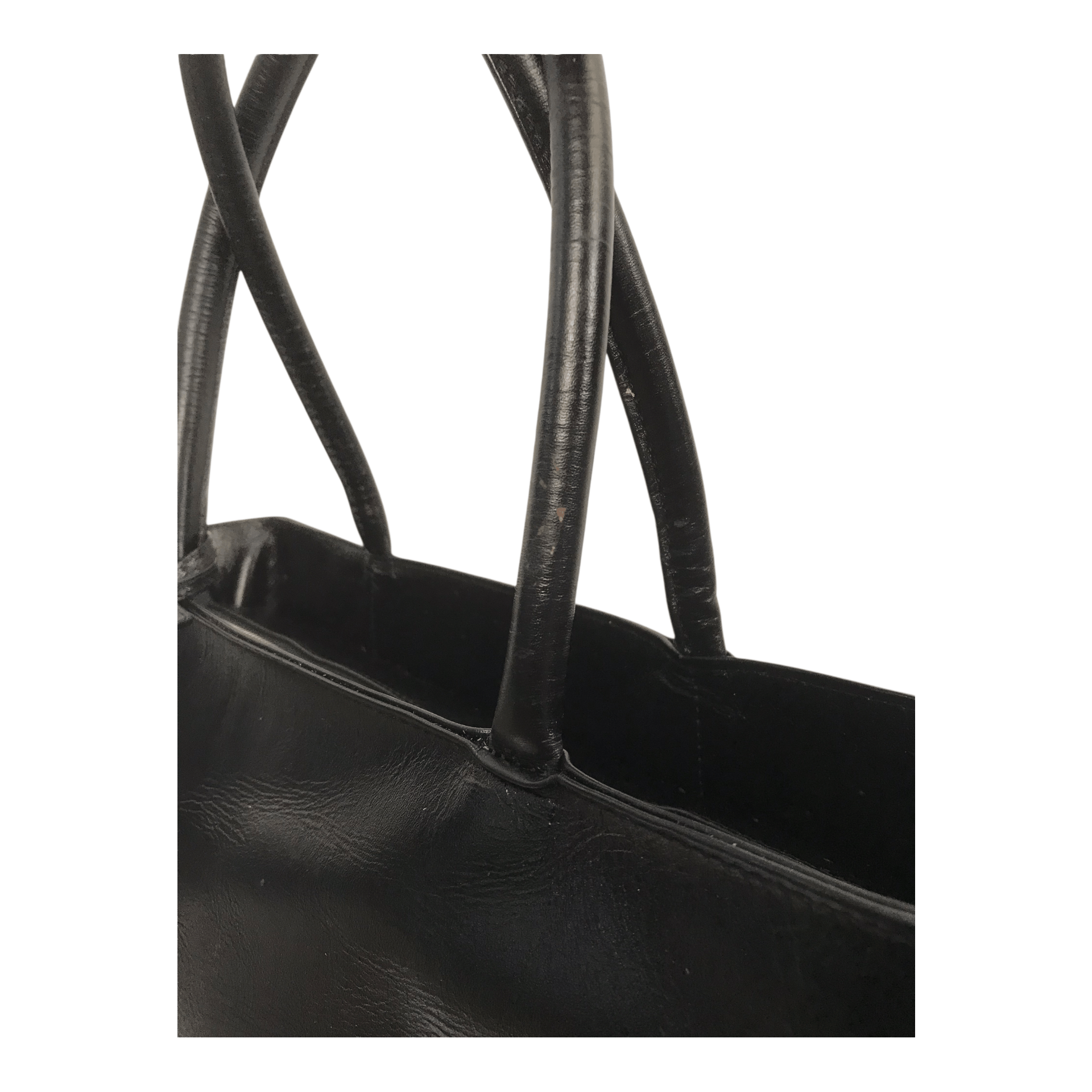 United Arrows United Arrow Black Leather Hand Bag Size ONE SIZE - 4 Thumbnail