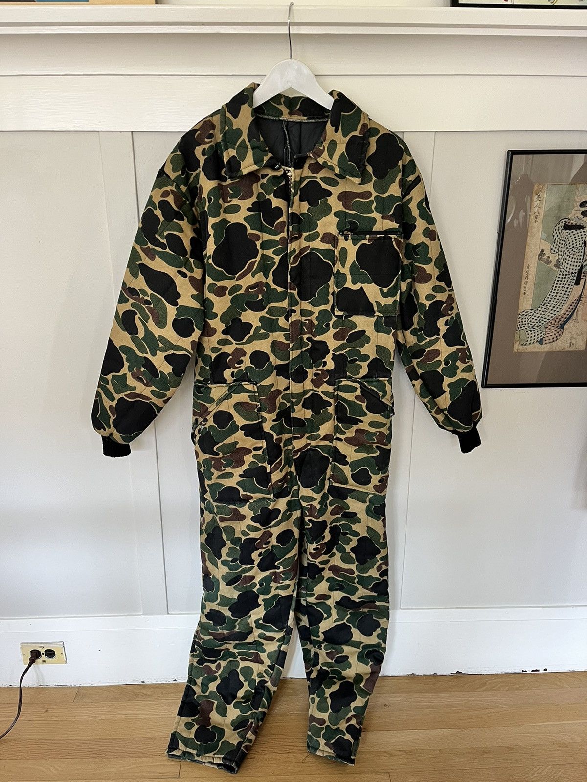 image of Vintage Duck Camp Coveralls Jumpsuit Hunting Large Men’S 90's in Camo, Men's