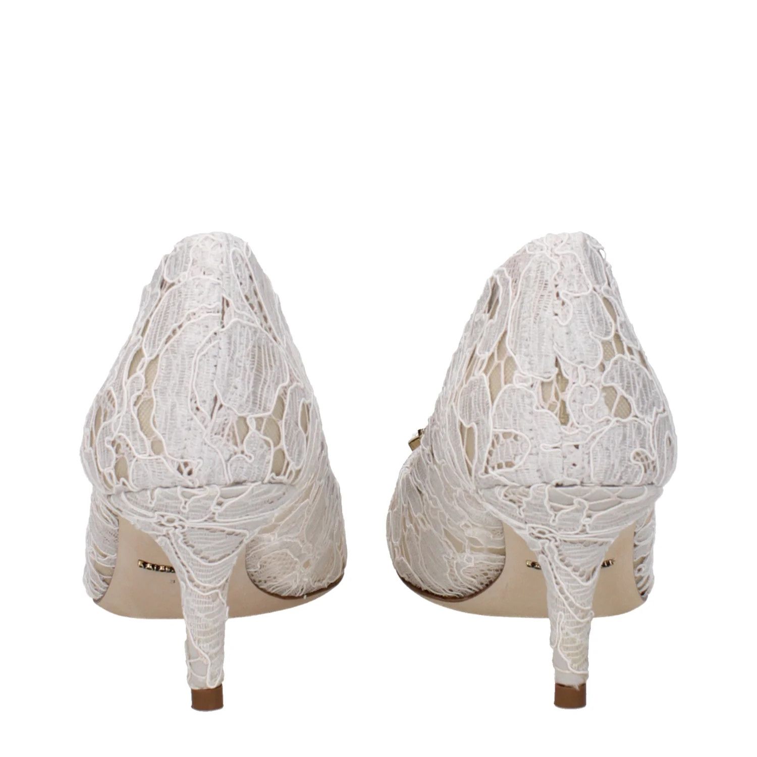 Dolce & Gabbana ob1o1e1124 Lace Pumps in White Size US 7.5 / IT 37.5 - 5 Thumbnail
