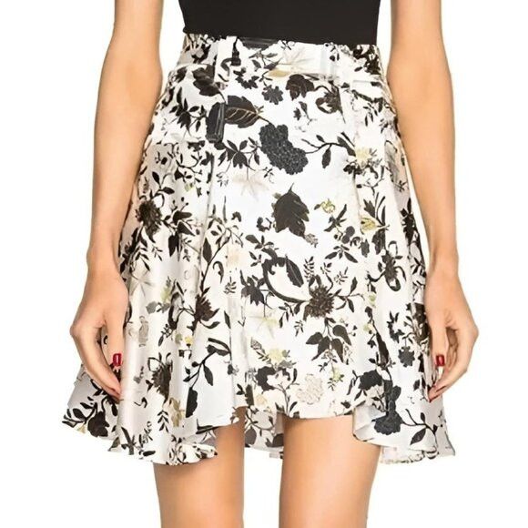 A.L.C. A.L.C. textured silk floral belted skirt 0 XS Size 26" / US 2 / IT 38 - 1 Thumbnail