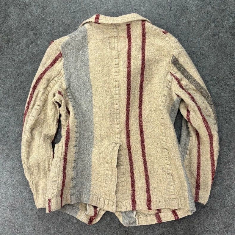 Y's Y's Wool contrast striped woolen jacket Size US XL / EU 56 / 4 - 4 Thumbnail