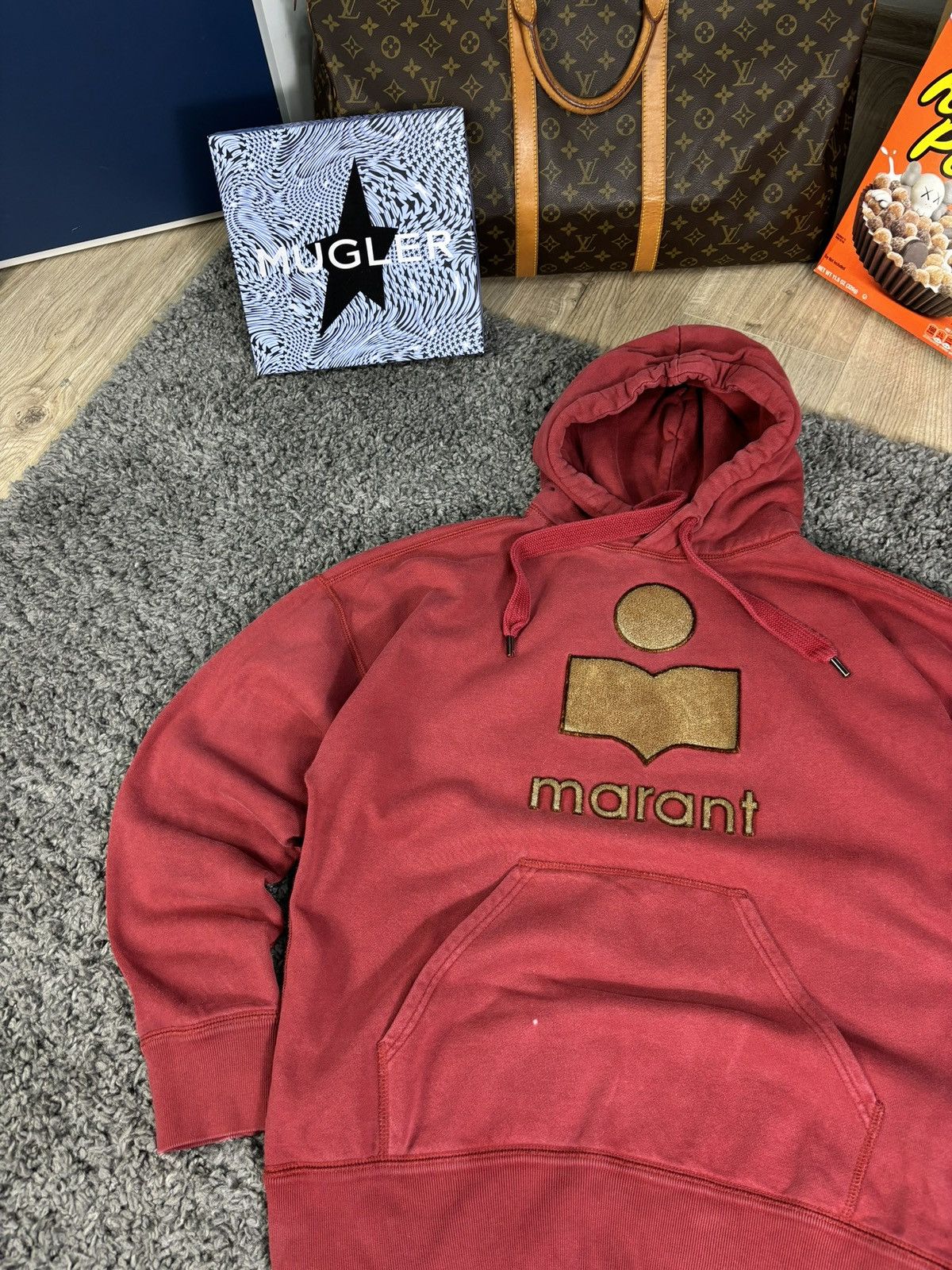 Isabel Marant × Japanese Brand Y2k Isabel marant etoile big logo Hoodie Burgandy 00s Size US L / EU 52-54 / 3 - 3 Thumbnail