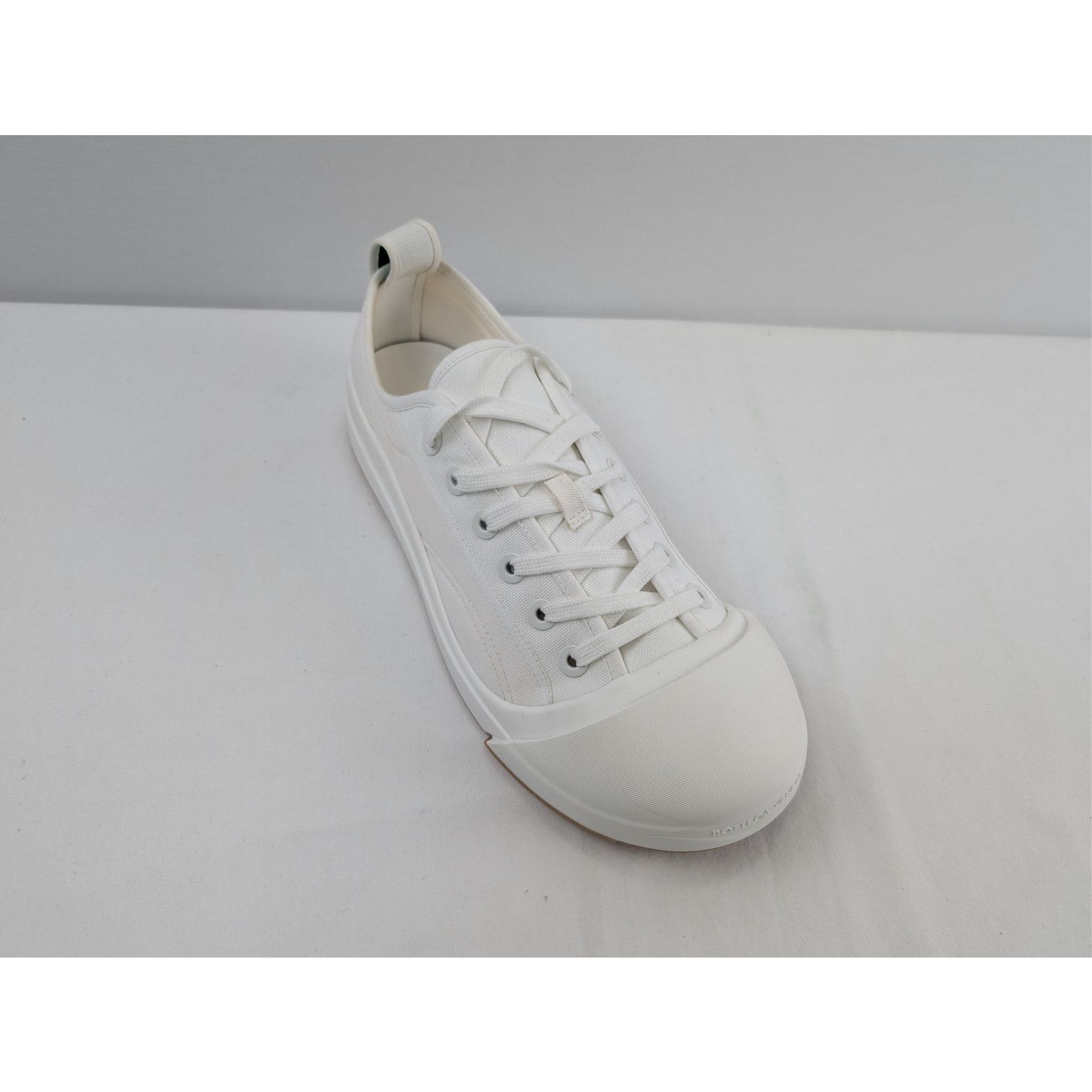 Bottega Veneta o1rshd1 Canvas Vulcan Low Top Sneakers in Optic White Size US 12 / EU 45 - 3 Thumbnail