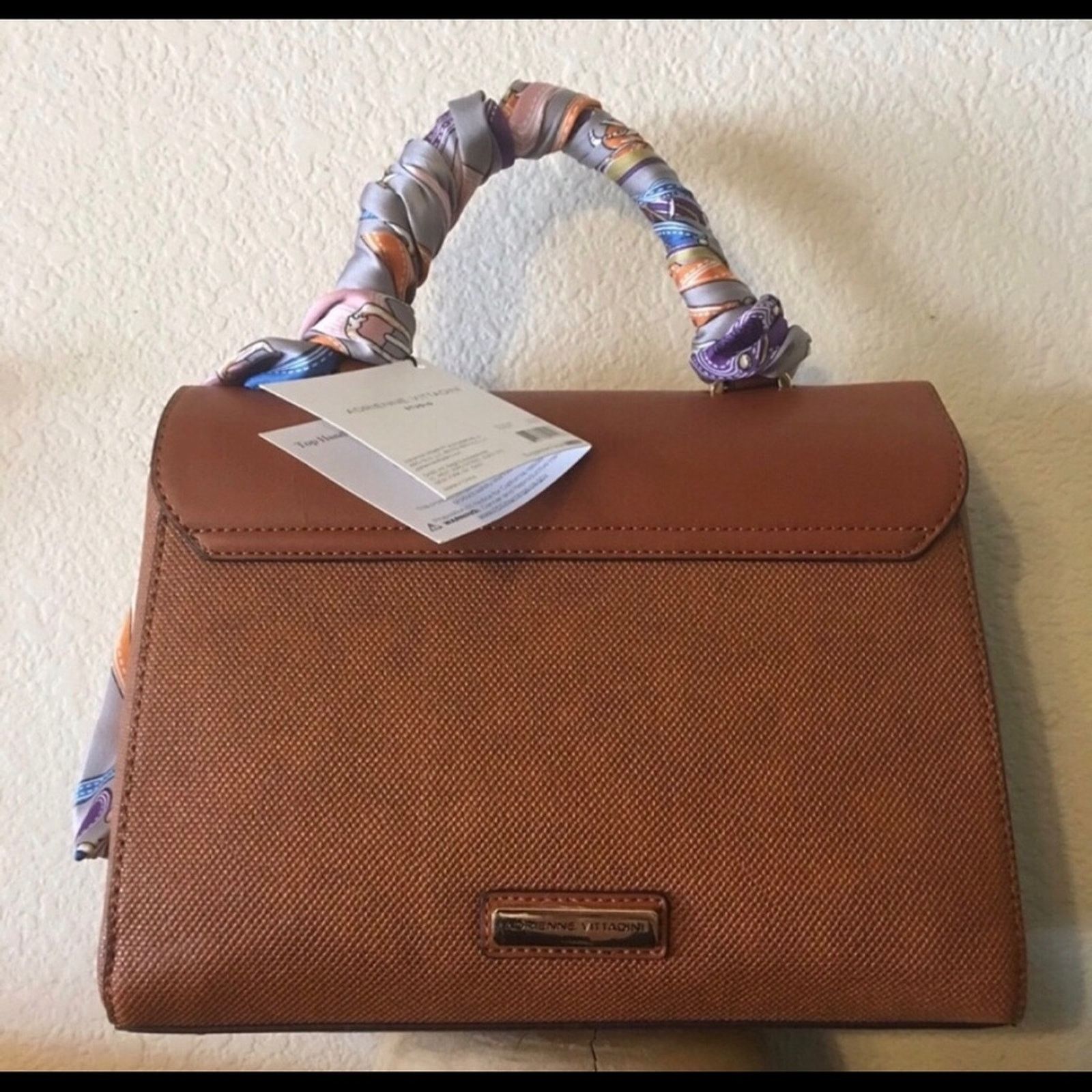 Other Adrienne Vittadini Sara Scarf Satchel Cognac NWT Size ONE SIZE - 2 Thumbnail