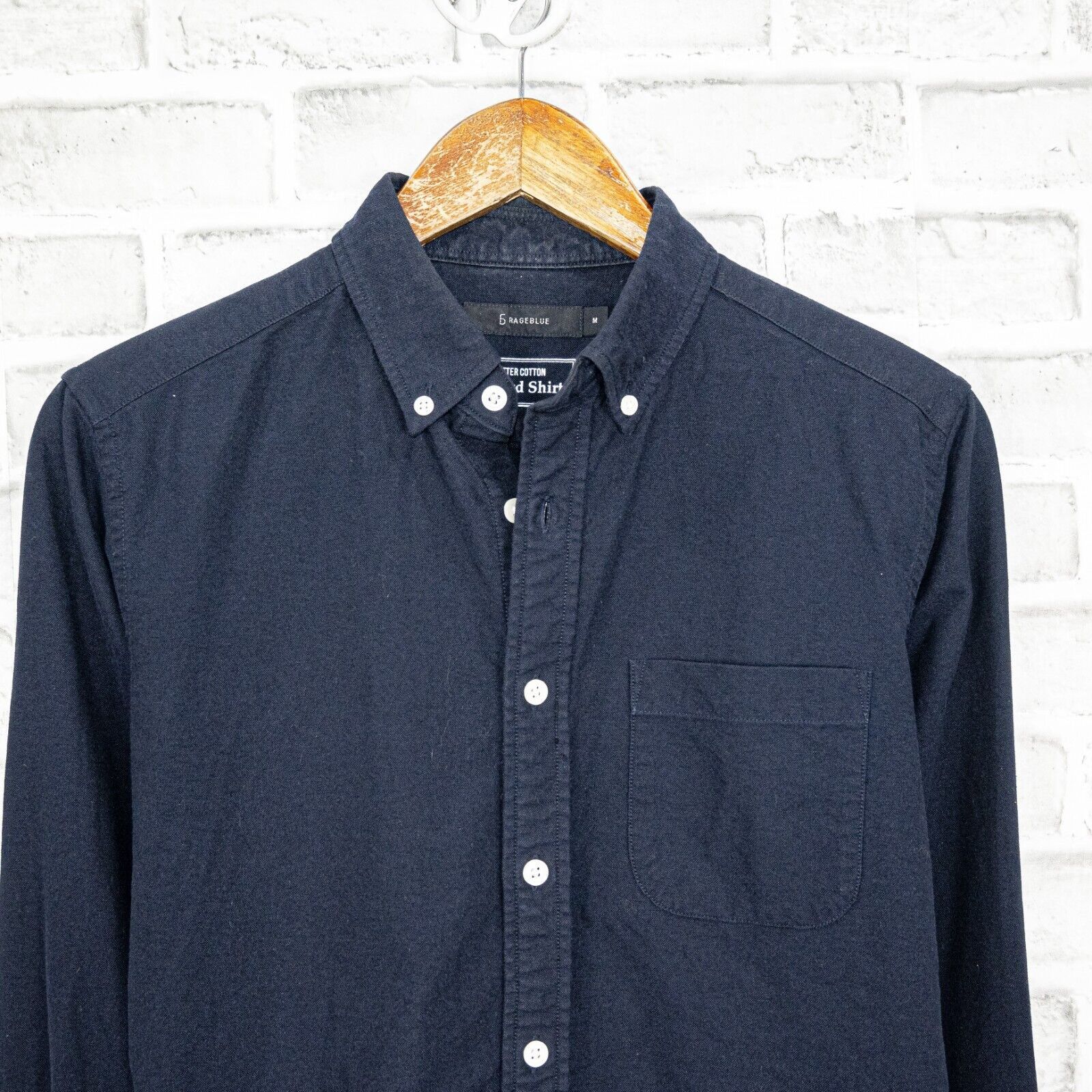 RAGEBLUE RAGEBLUE Japan Better Cotton Button Down Shirt Oxford Blue Size US M / EU 48-50 / 2 - 4 Thumbnail