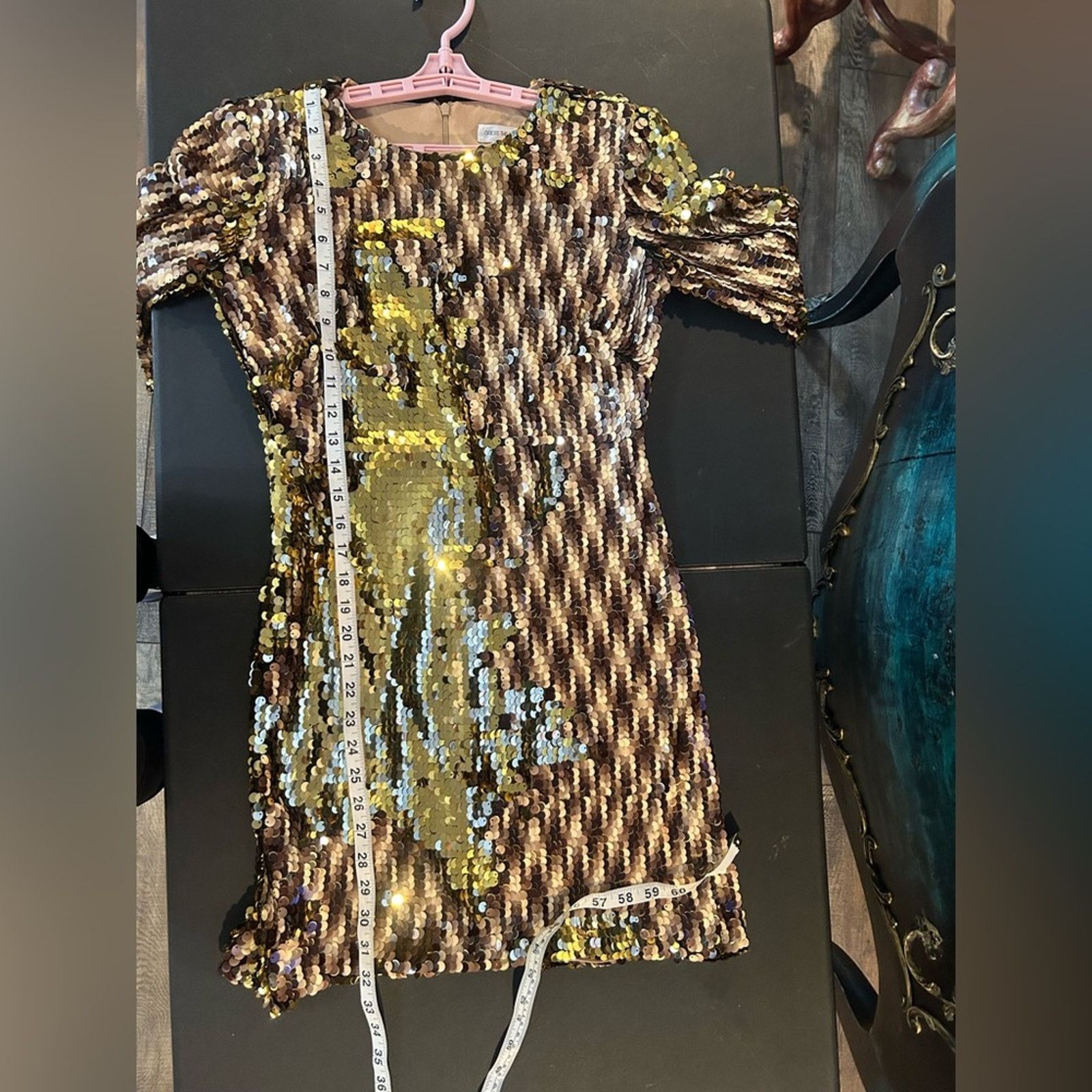 Dress the Population Dress the Population Gold Sequin Tula Mini Dress NWOT Small Size S / US 4 / IT 40 - 8 Thumbnail