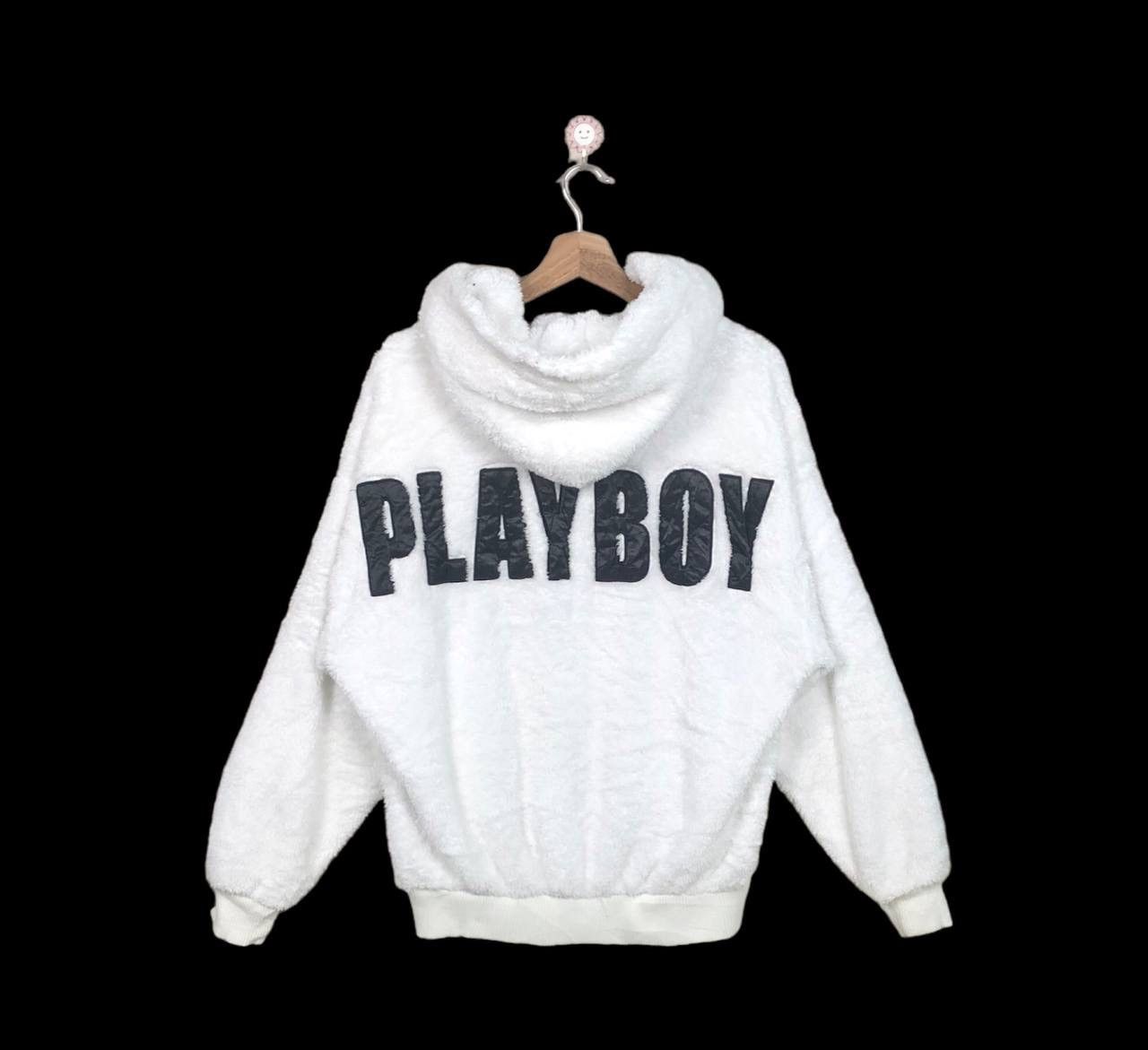 Vintage Playboy Bunny Faux Fur Hoodie Sweatshirt