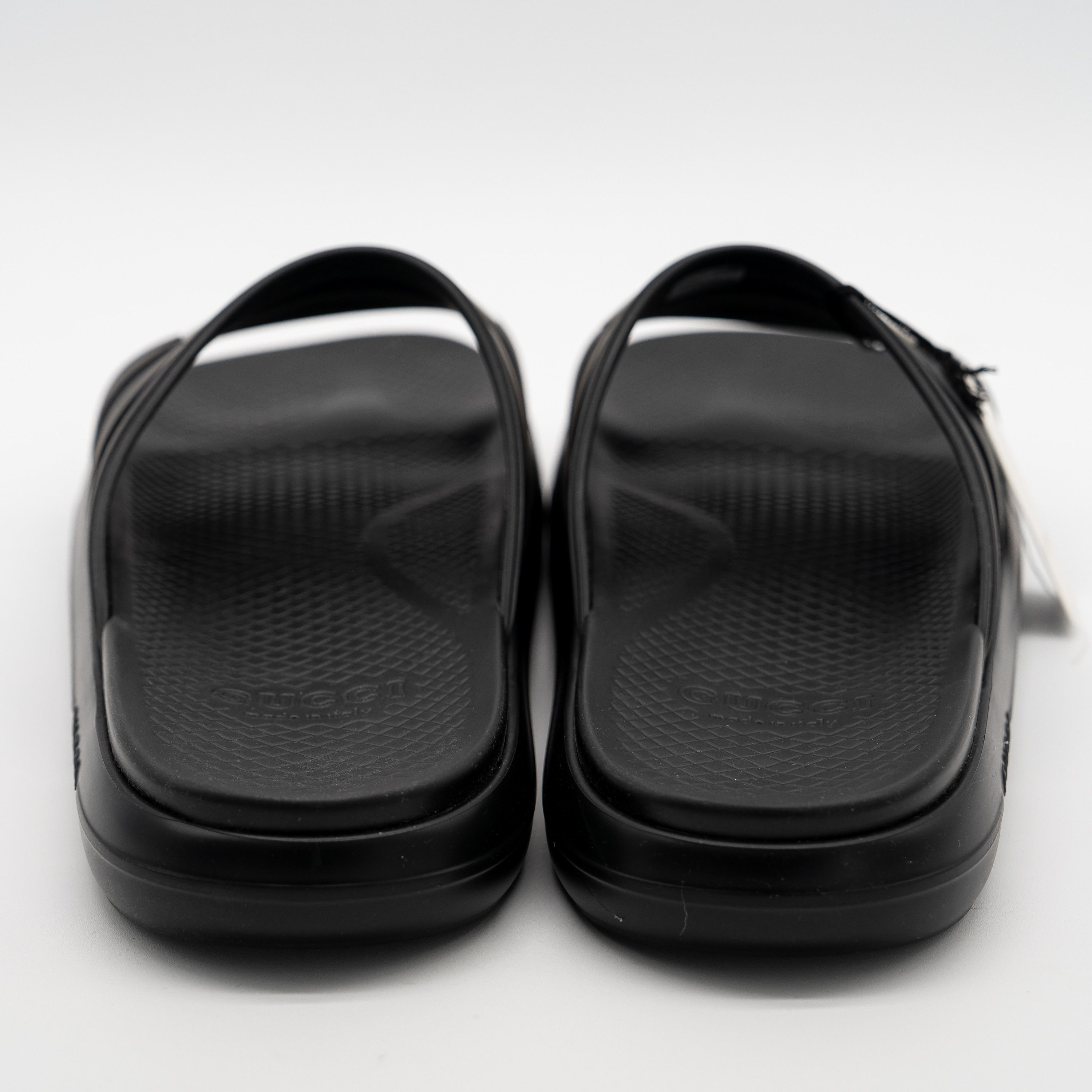 Gucci 14.5 US Gucci Black GG Rubber Slides Sandals White Size US 15 / EU 48 - 5 Thumbnail
