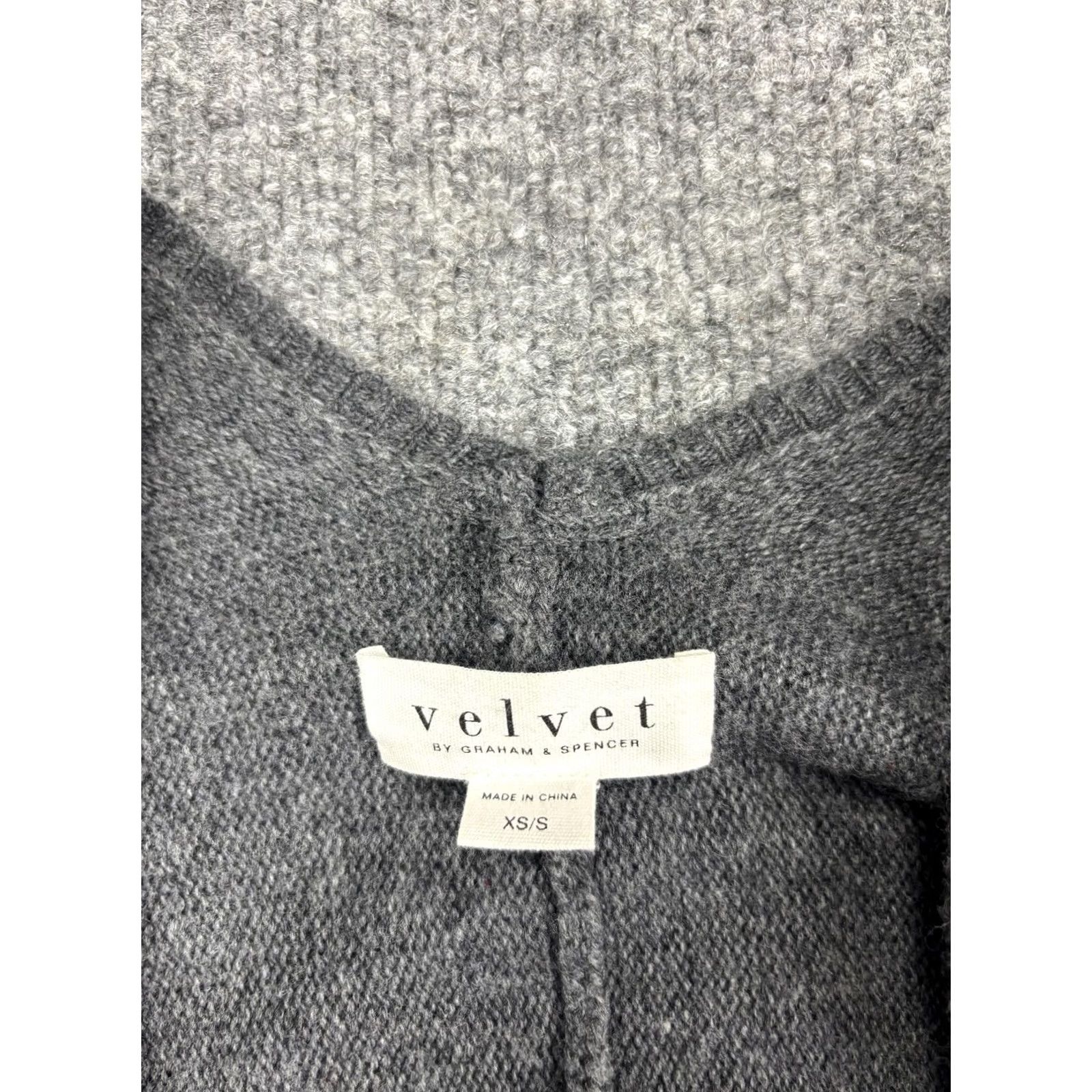 Velvet Velvet by Graham & Spencer Cape Sweater Womens XS/S Gray Stripe Knit Poncho Size XS / US 0-2 / IT 36-38 - 2 Thumbnail