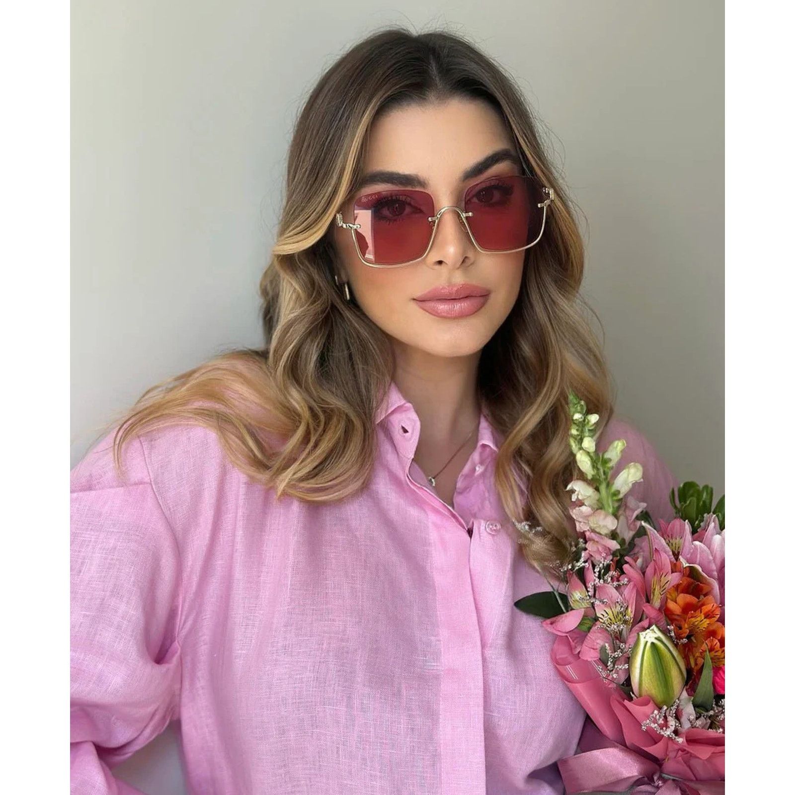 Gucci NEW Gucci Sunglasses GG1279S 003 G0ld/Red Women Authentic Size ONE SIZE - 3 Thumbnail