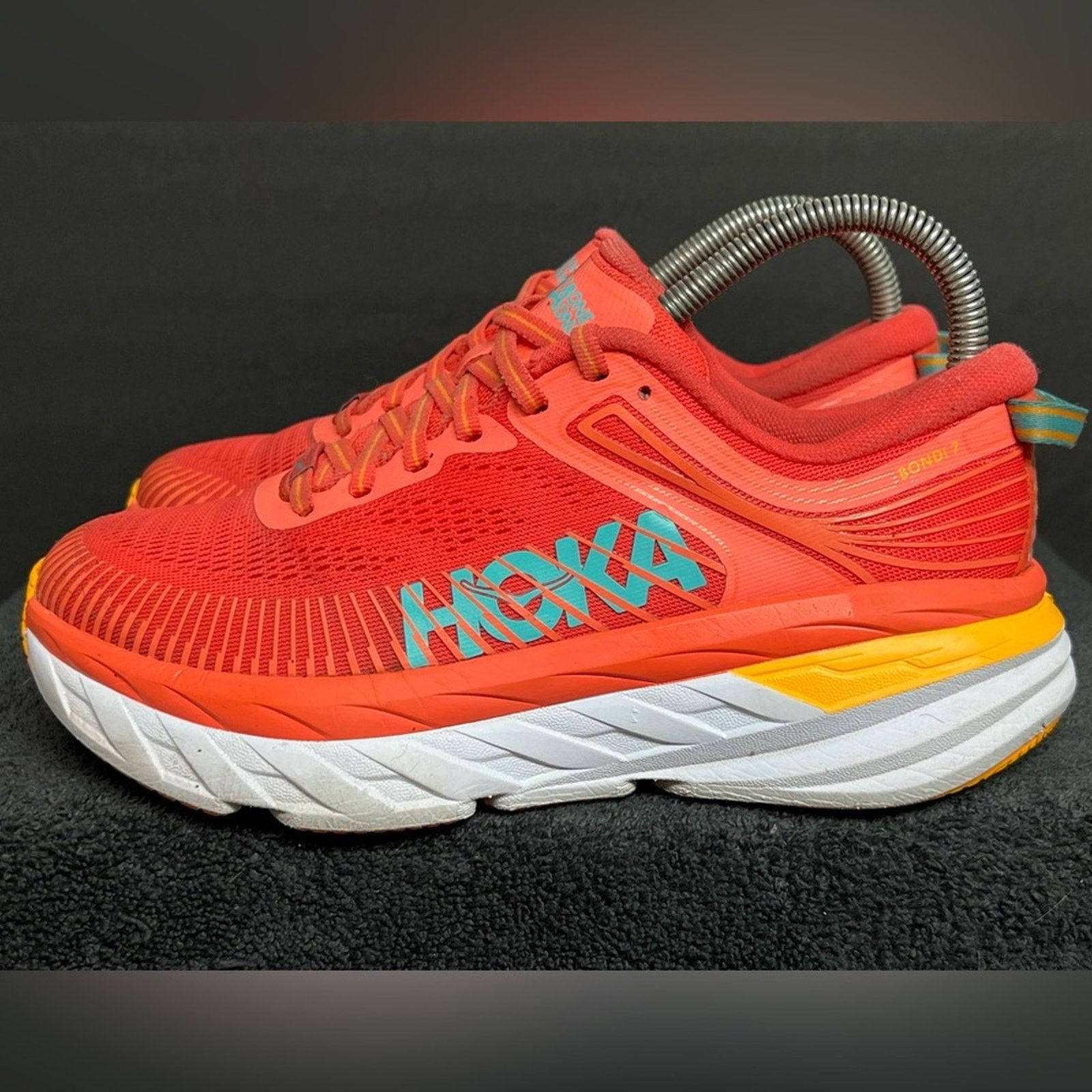 Hoka Hoka One One Womens Bondi 7 Coral Running Shoes Sneakers 6.5 Size US 6.5 / IT 36.5 - 1 Thumbnail