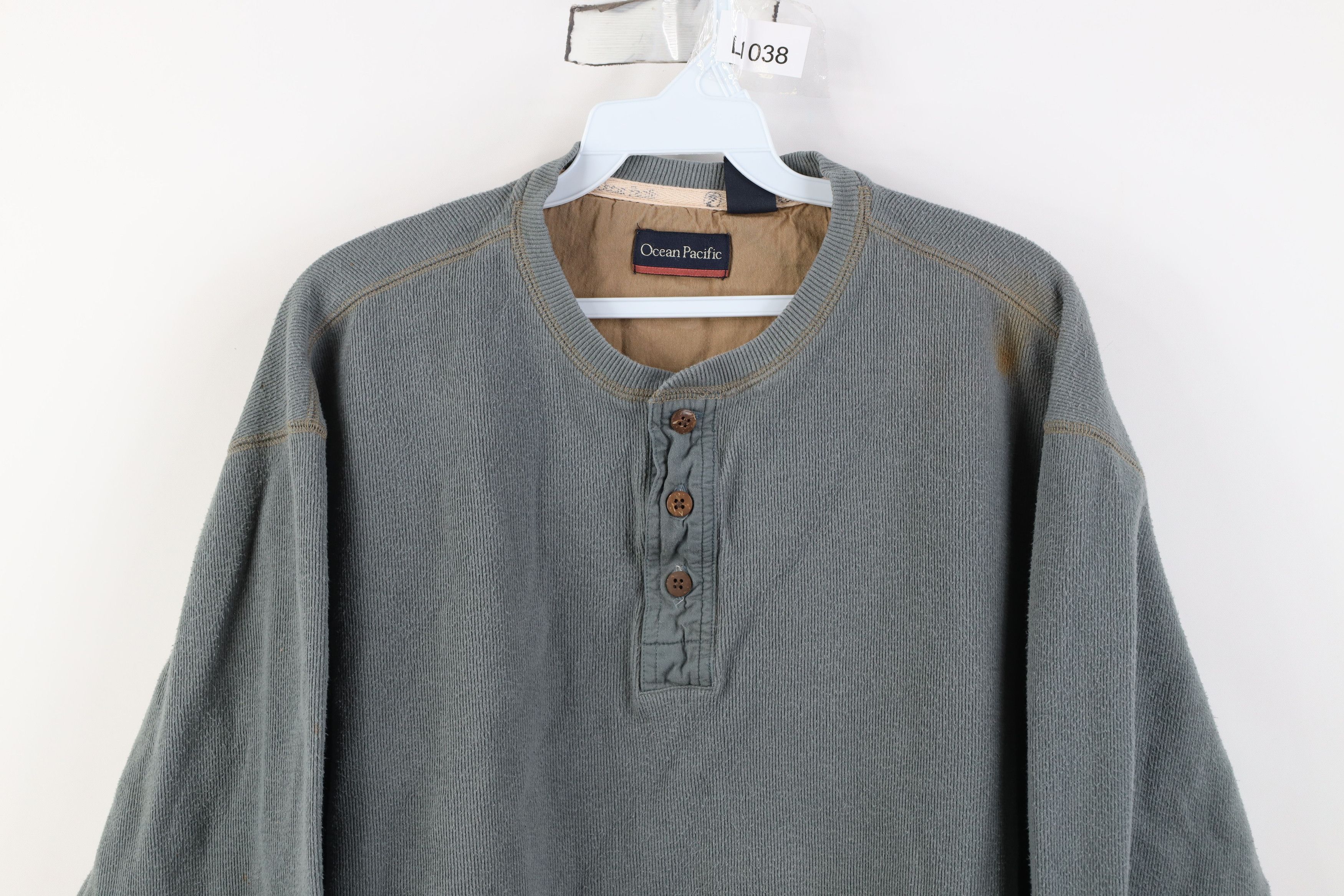 Ocean Pacific Vintage 90s Y2K Ocean Pacific Surfing Henley T-Shirt Teal Size US XL / EU 56 / 4 - 2 Thumbnail