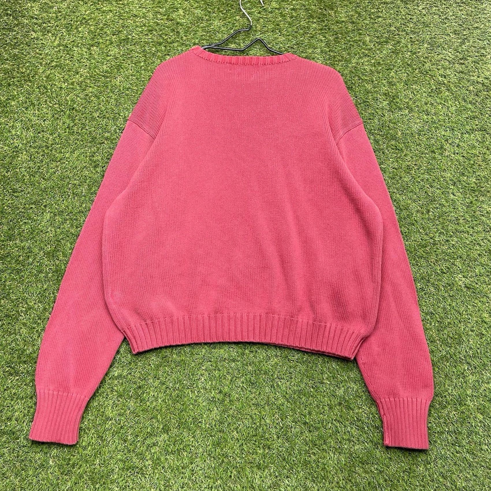 Polo Ralph Lauren Vintage Polo Ralph Lauren Sweater Mens 2XL Red Knit Crew 100% Cotton Faded 90s Pullover Sweatshirt Size US XXL / EU 58 / 5 - 2 Thumbnail