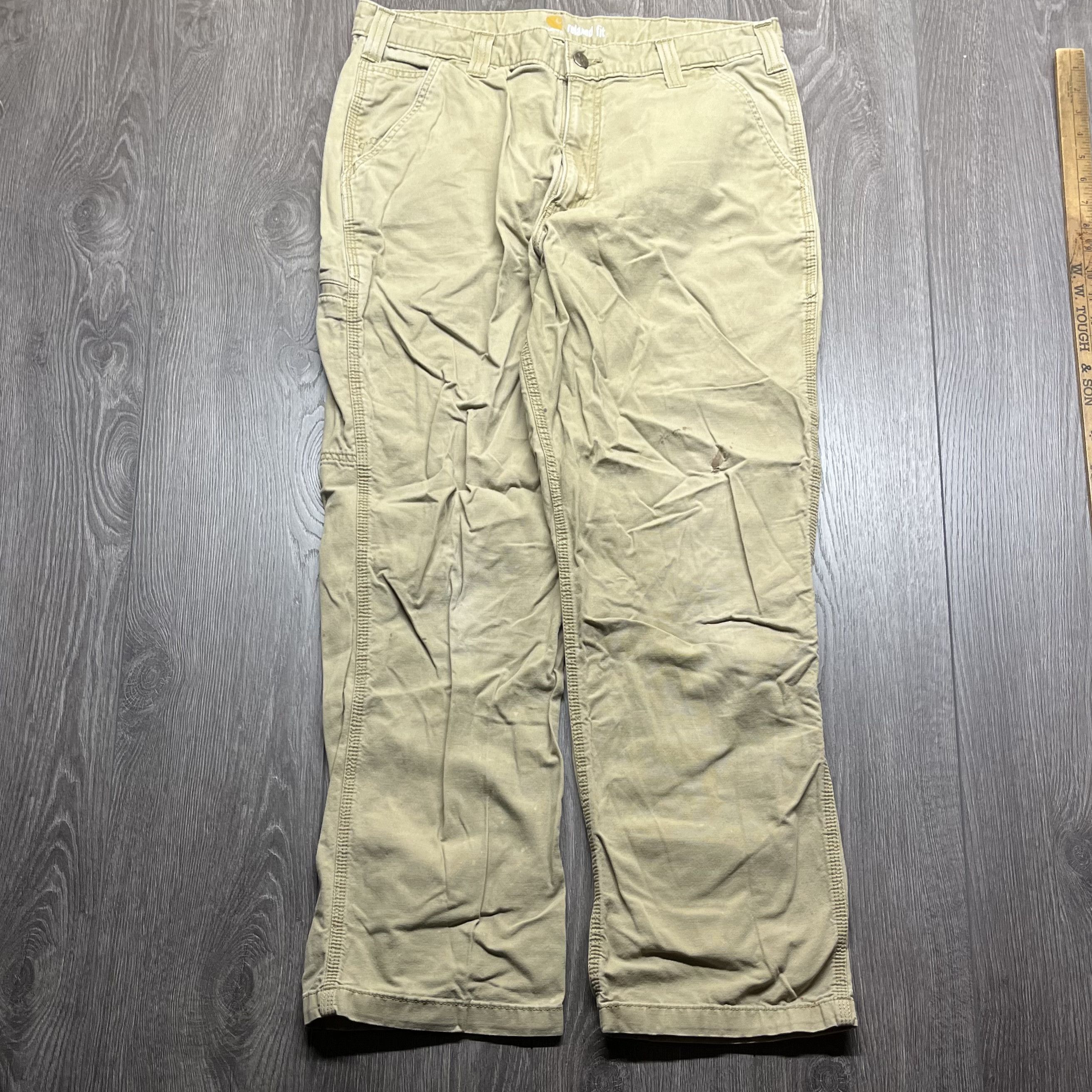 Carhartt × Vintage Vintage Carhartt Workwear Canvas 36 32 Tan Pants Size US 36 / EU 52 - 5 Thumbnail