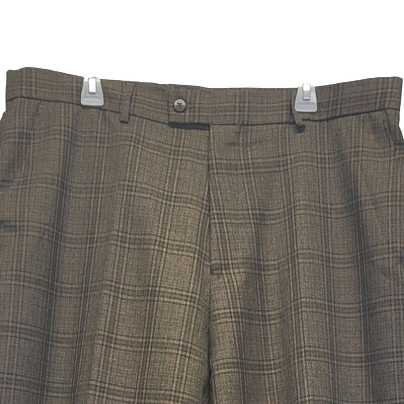 Stacy Adams Stacy Adams Mens 42X32 Plaid Pocket Flat Front Dress Pants Size US 42 / EU 58 - 2 Thumbnail