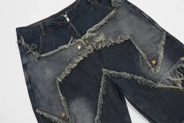 Japanese Brand American star patch embroidered cat whisker denim shorts y2k Size US 32 / EU 48 - 4 Thumbnail