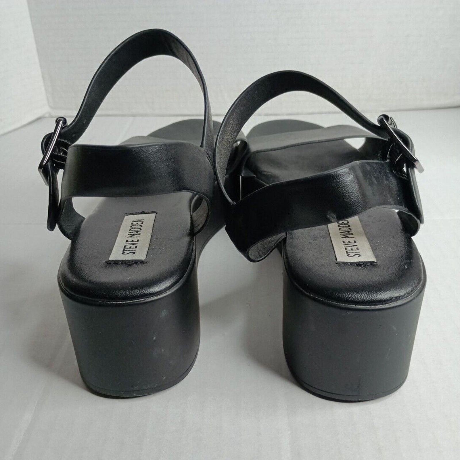 Steve Madden Steve Madden Black Wedge Sandals Women's Size 7.5M Size US 7.5 / IT 37.5 - 4 Thumbnail