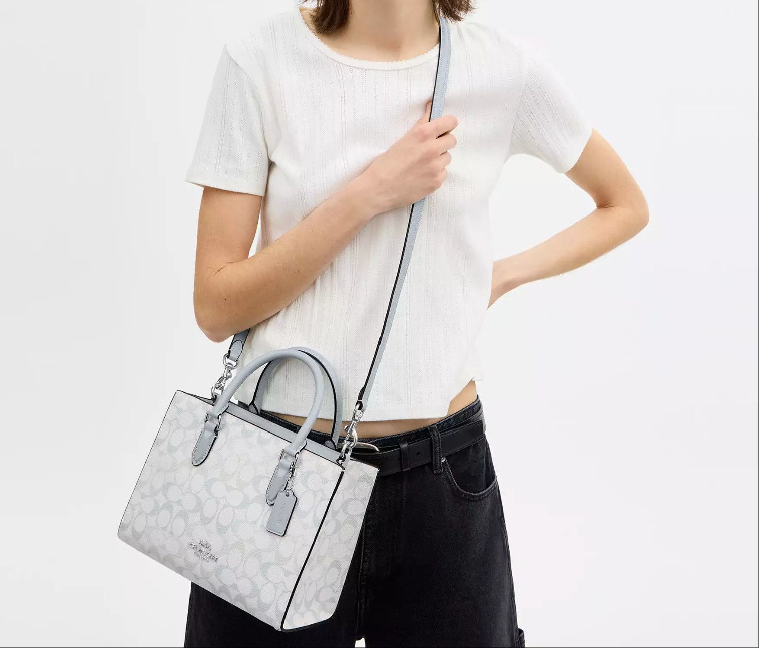 Coach Maggie Small Tote Bag In Pretty Signature Canvas CDZ08 Size ONE SIZE - 10 Thumbnail