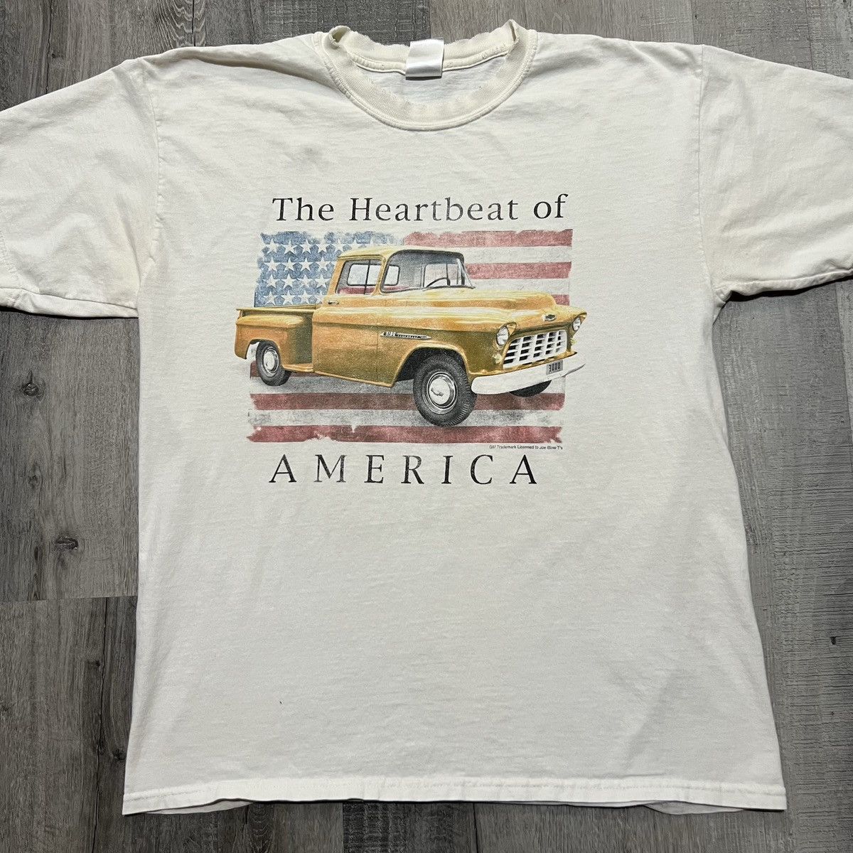 T-shirt Chevrolet « The Heartbeat Of America » Avec Logo Classique - Neuf Avec étiquettes