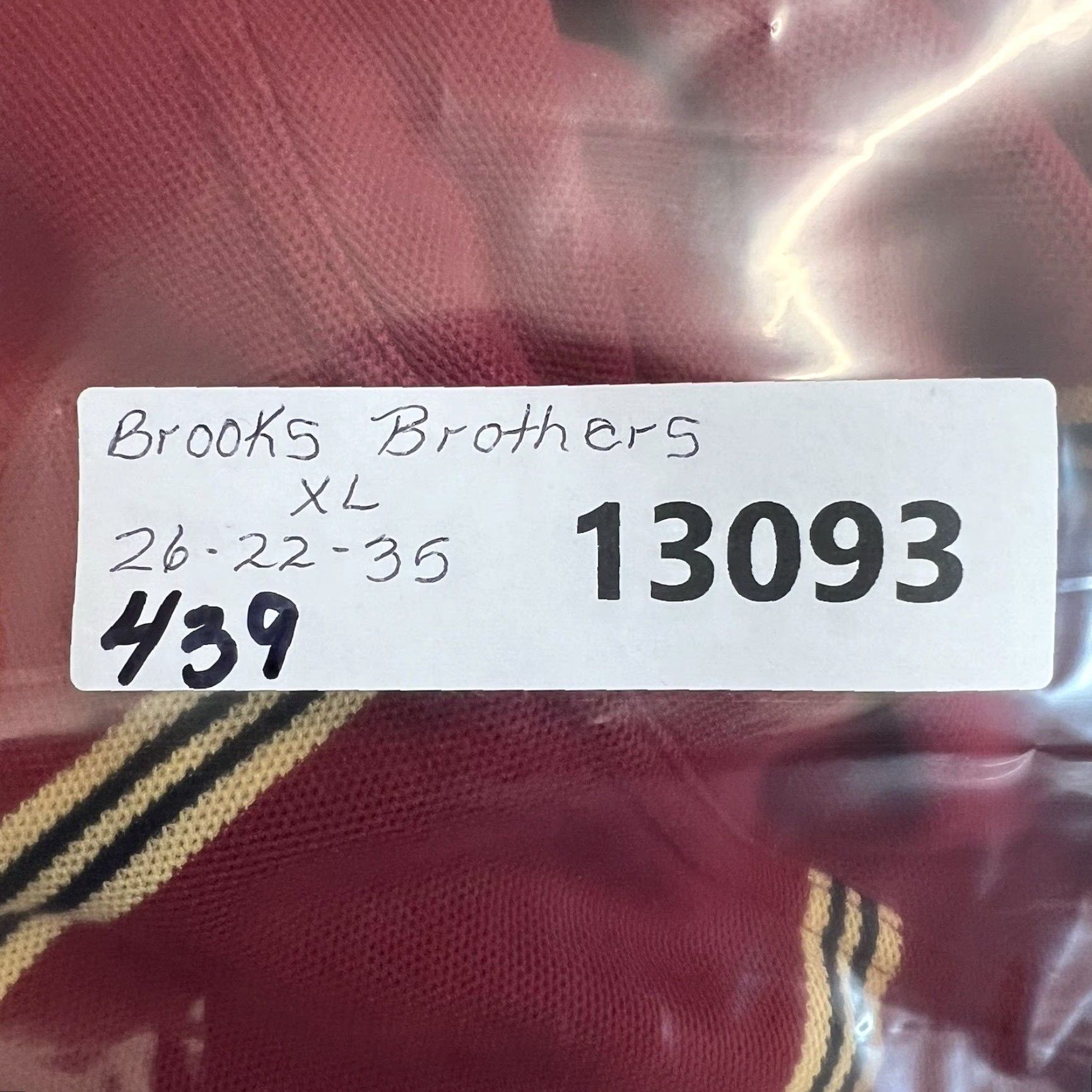 Brooks Brothers Brooks Brothers Performance Striped Polo Shirt Mens XL Red Classic Preppy Size US XL / EU 56 / 4 - 8 Thumbnail
