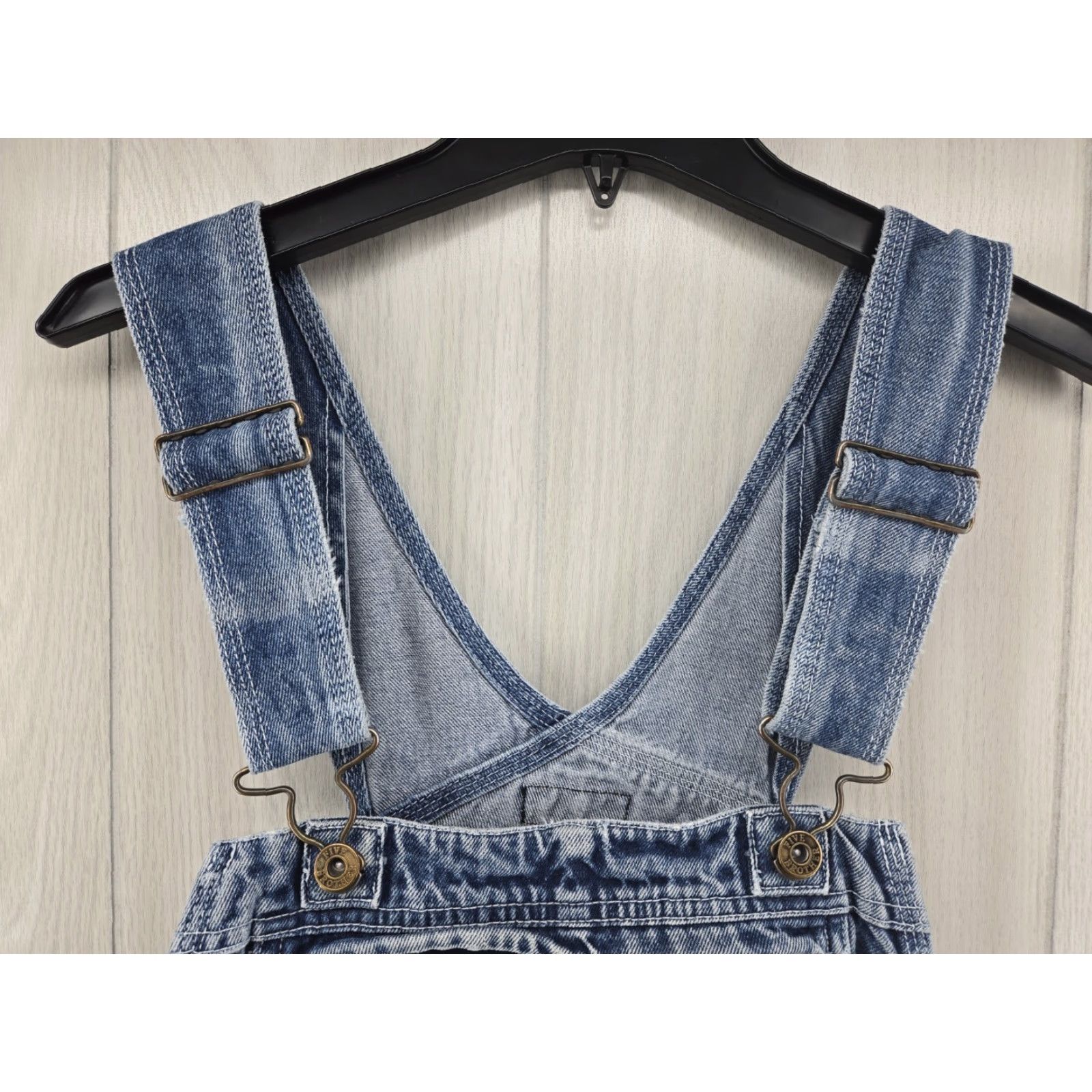 Denime Five Brother Bib Overalls Men Denim Workwear 42x29 Blue Jeans Retro 90s Mens Size US 42 / EU 58 - 2 Thumbnail