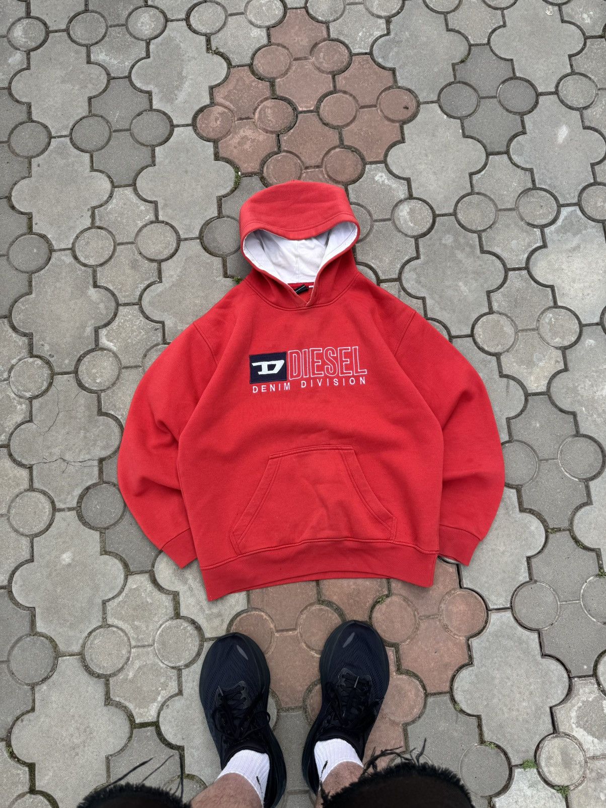 Vintage 90s Diesel Spell Out Boxy Hoodie Opium