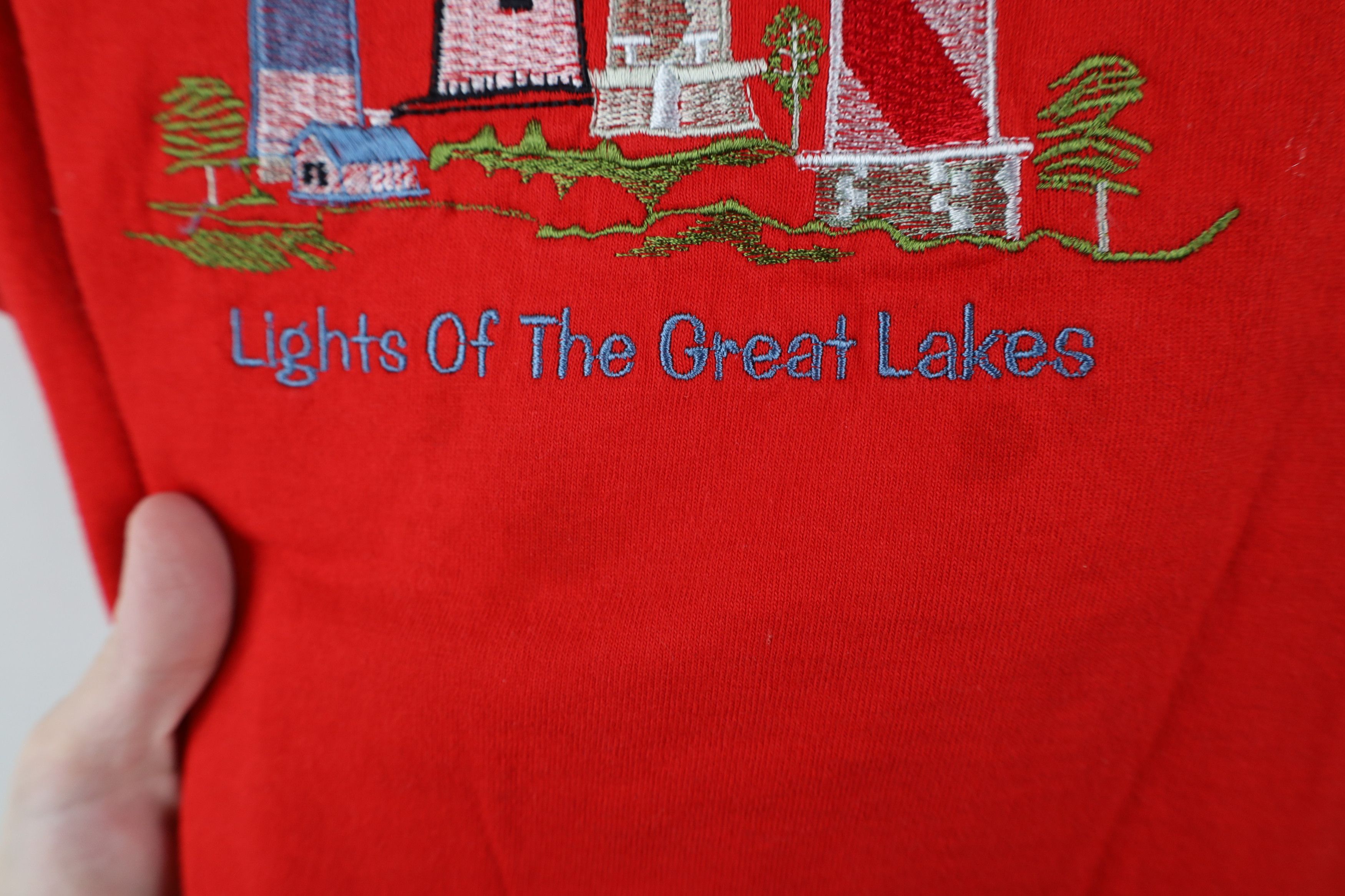 Vintage Vintage 90s Lights of the Great Lakes Michigan T-Shirt Size L / US 10 / IT 46 - 6 Thumbnail