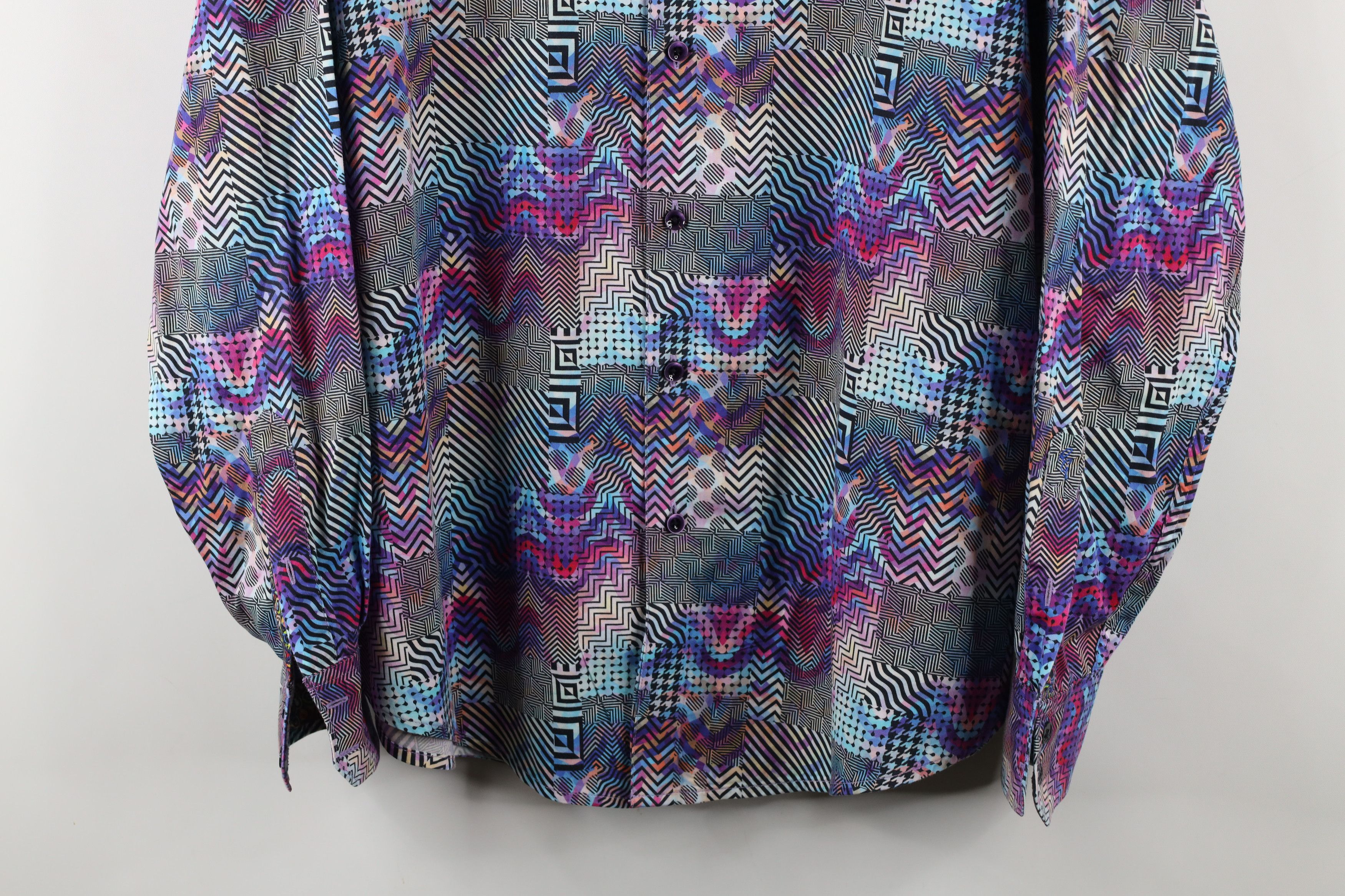 Robert Graham × Vintage Robert Graham Trippy Flip Cuff Collared Button Shirt Size US XL / EU 56 / 4 - 3 Thumbnail