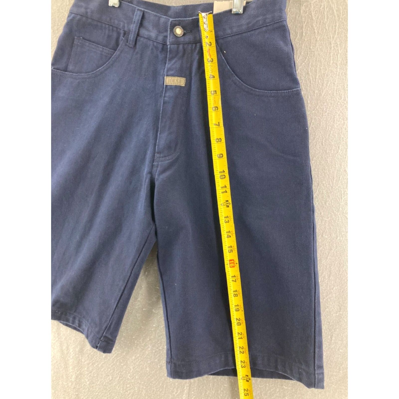 Vintage VINTAGE Wicked Shorts Mens Bermuda Denim 31 Blue Cotton Hip Hop 90s Casual Baggy Deadstock NWT Size US 29 - 3 Thumbnail