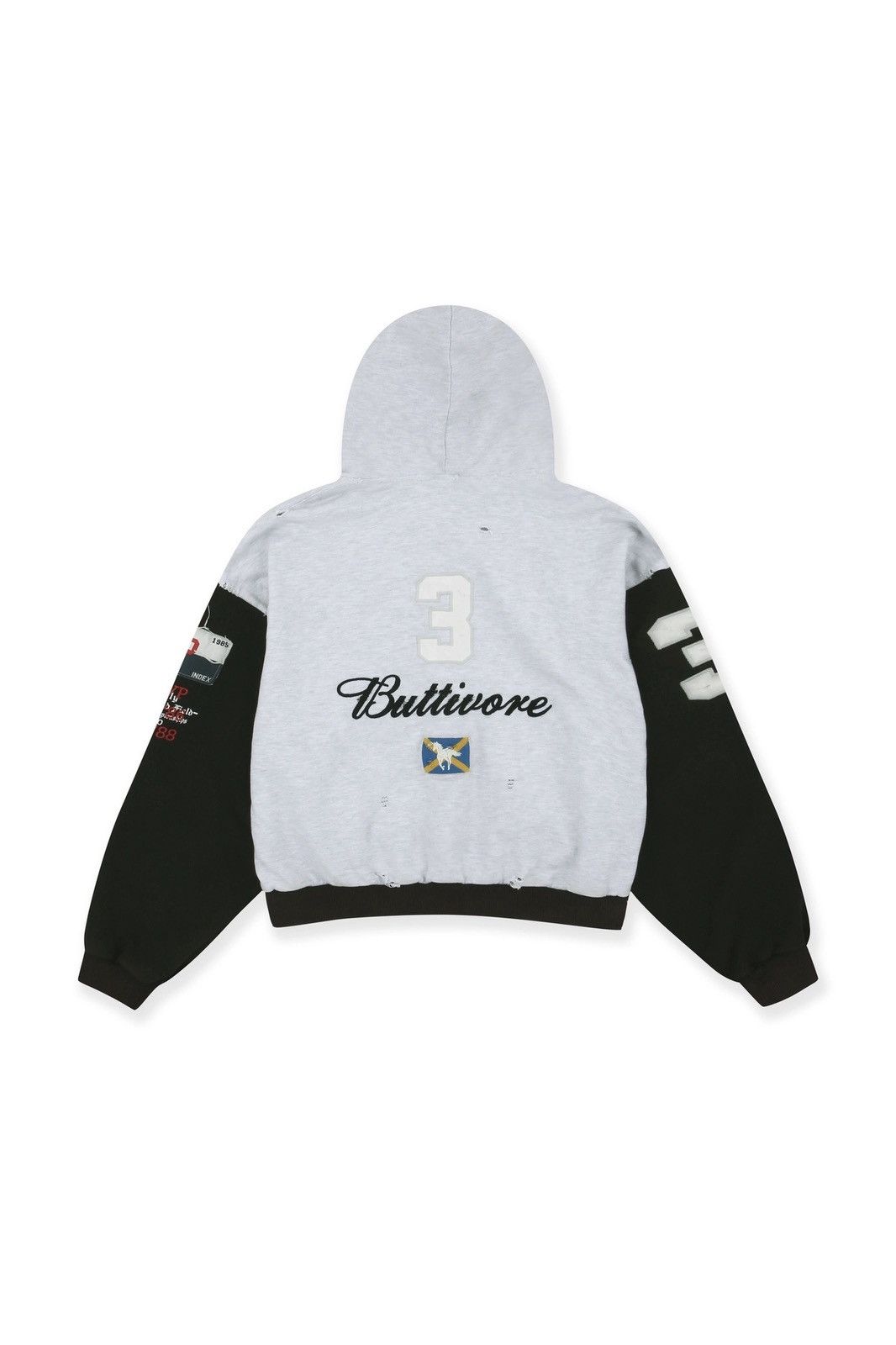 PROTOCOL INDEX BUTTIVORE ZIP HOODIE - WHITE MELANGE