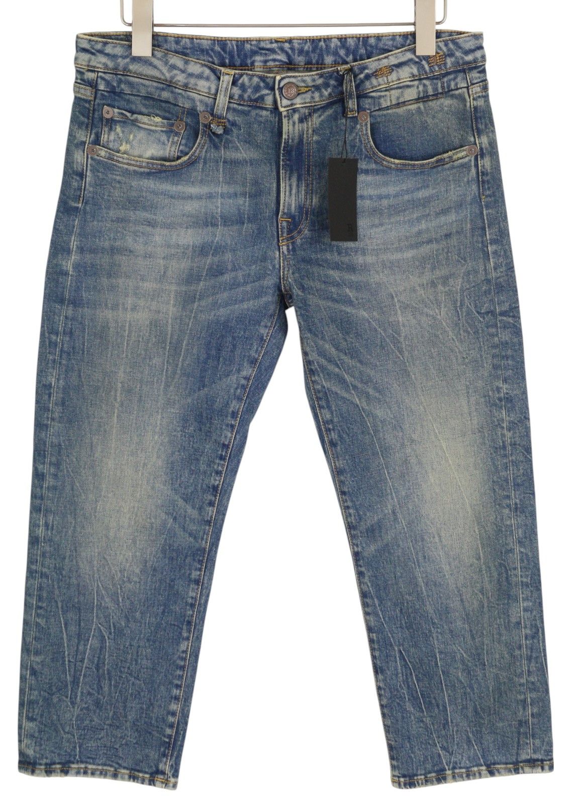 R13 BOY STRAIGHT 31 Kelly Stretch Ankle Washed Blue 85439 Size 31" - 2 Thumbnail