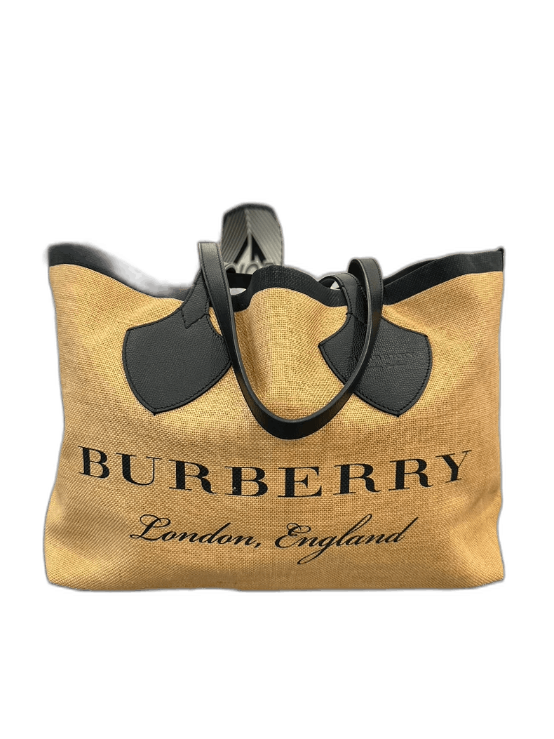 Burberry Burberry Black Logo Khaki Tote Bag Size ONE SIZE - 1 Thumbnail