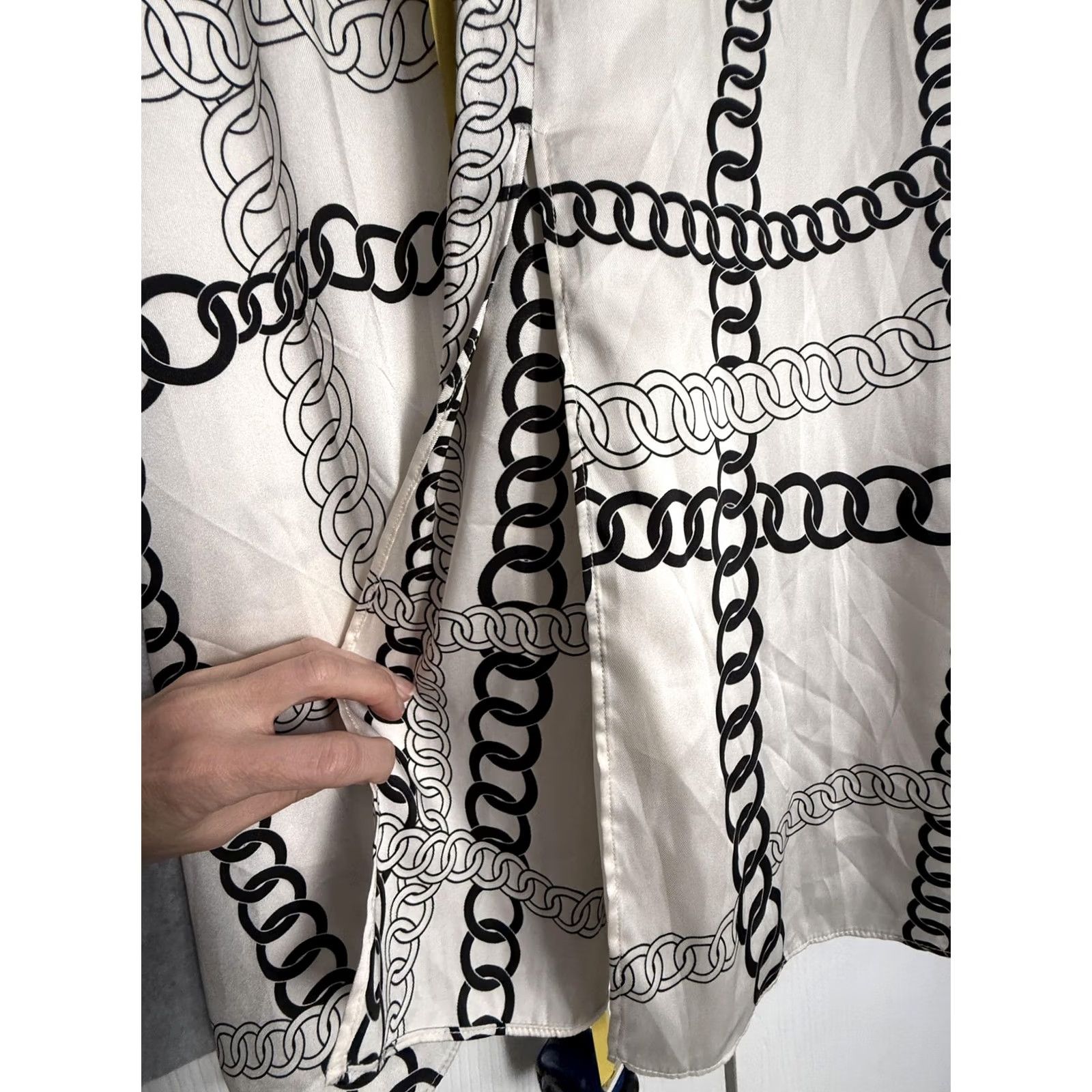 Zara Zara Dress Womens Medium White Chain Satin Cowl Neck Cap Sleeve Fit & Flare Maxi Size M / US 6-8 / IT 42-44 - 4 Thumbnail