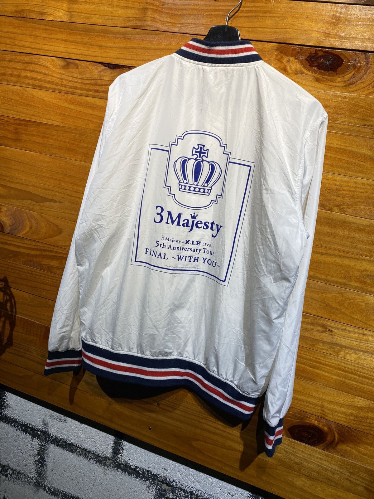 Japanese Brand 3 Majesty × Lifemax White Varsity Jacket Anniversary Tour Size US L / EU 52-54 / 3 - 7 Thumbnail