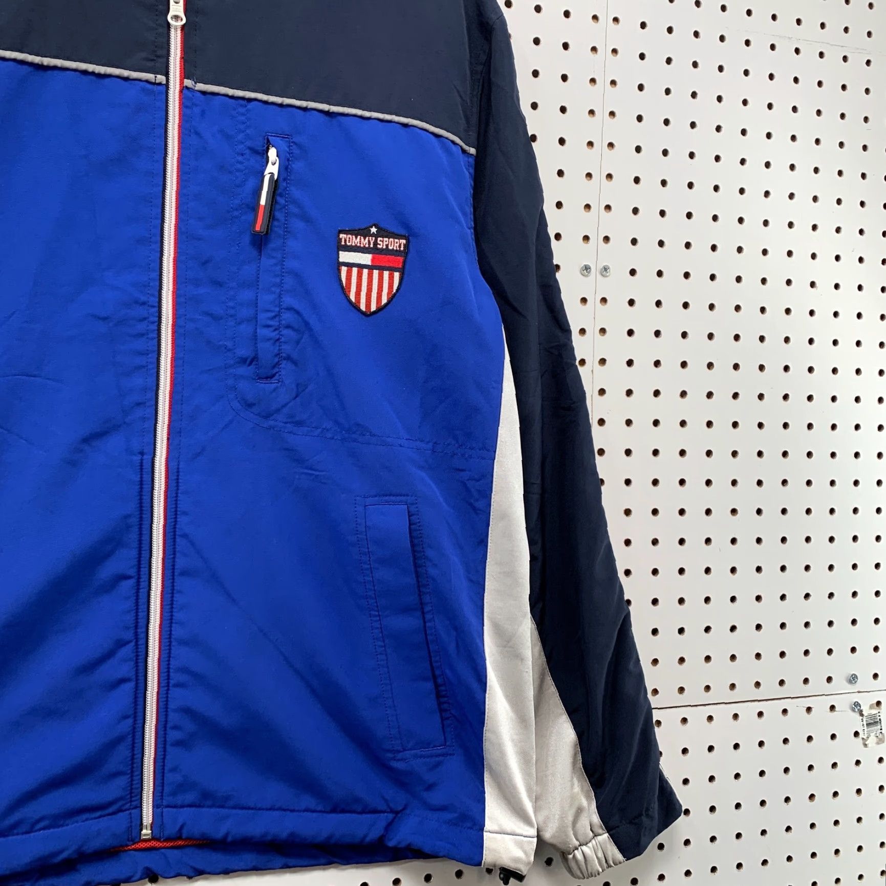 Tommy Hilfiger VINTAGE Tommy Hilfiger Windbreaker Jacket Mens M Blue Full Zip Sports Windbreaker 90s Tommy Hilfiger Full Zip Mens Blue Size US M / EU 48-50 / 2 - 4 Thumbnail