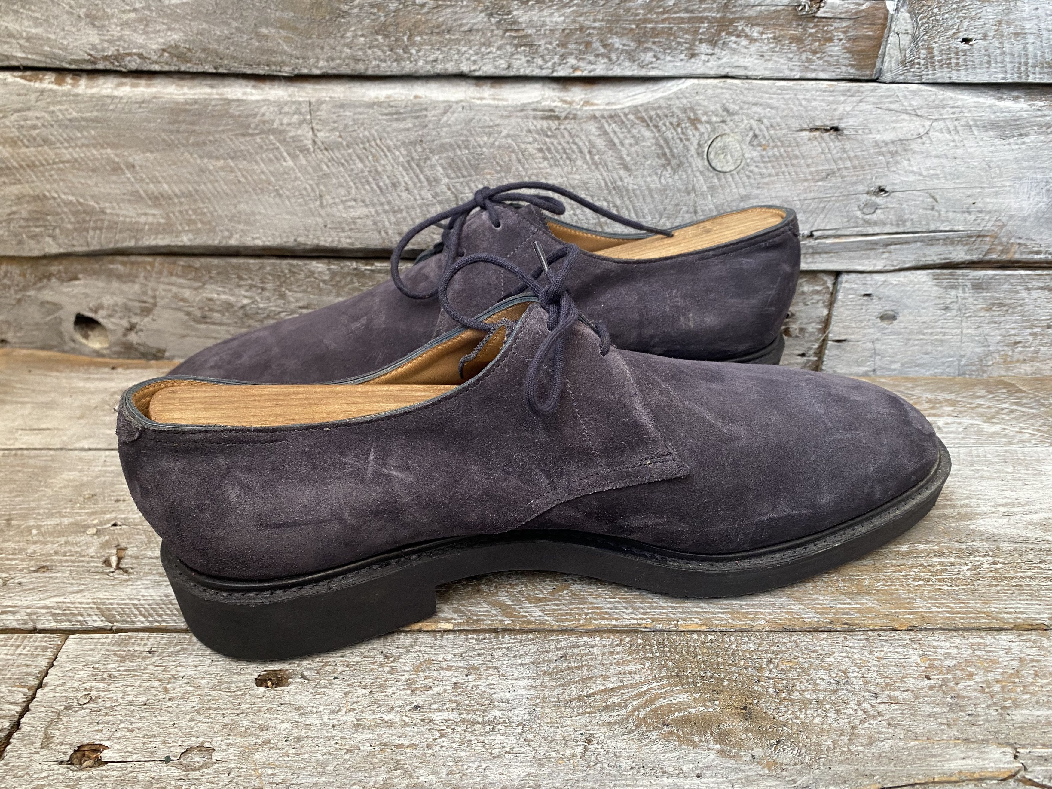 John Lobb John lobb blue suede derby leather shoes Uk 9EE Size US 10 / EU 43 - 10 Thumbnail