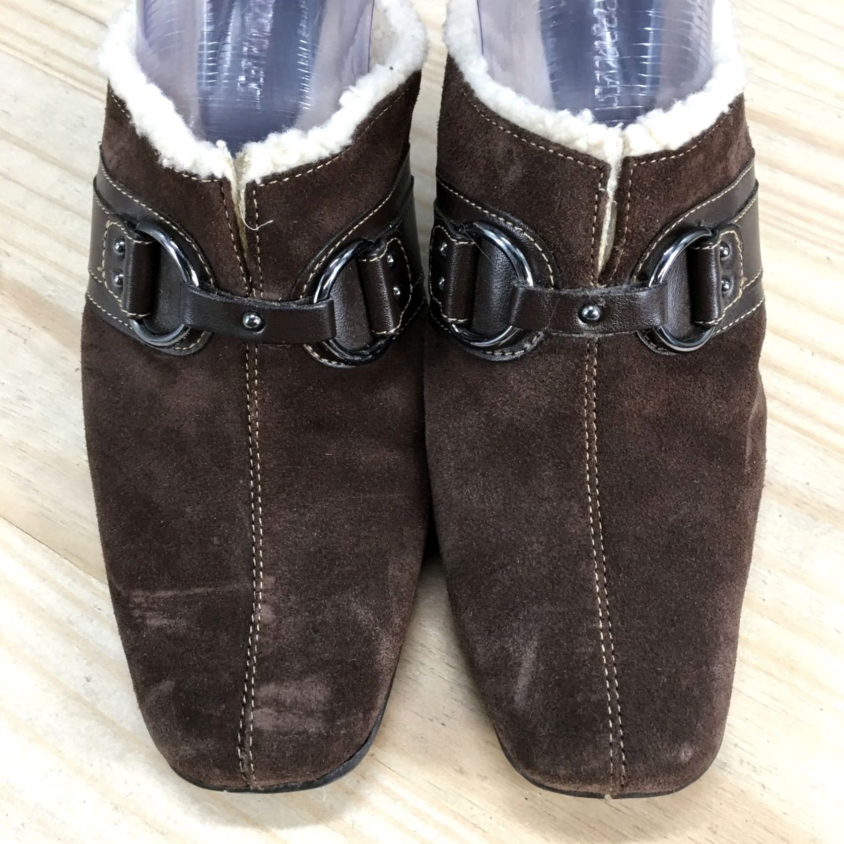 Vintage Aerosoles Sandals Womens 7.5 M Cinch Of Salt Slip On Lined Mules Brown Suede Size US 8 / IT 38 - 5 Thumbnail