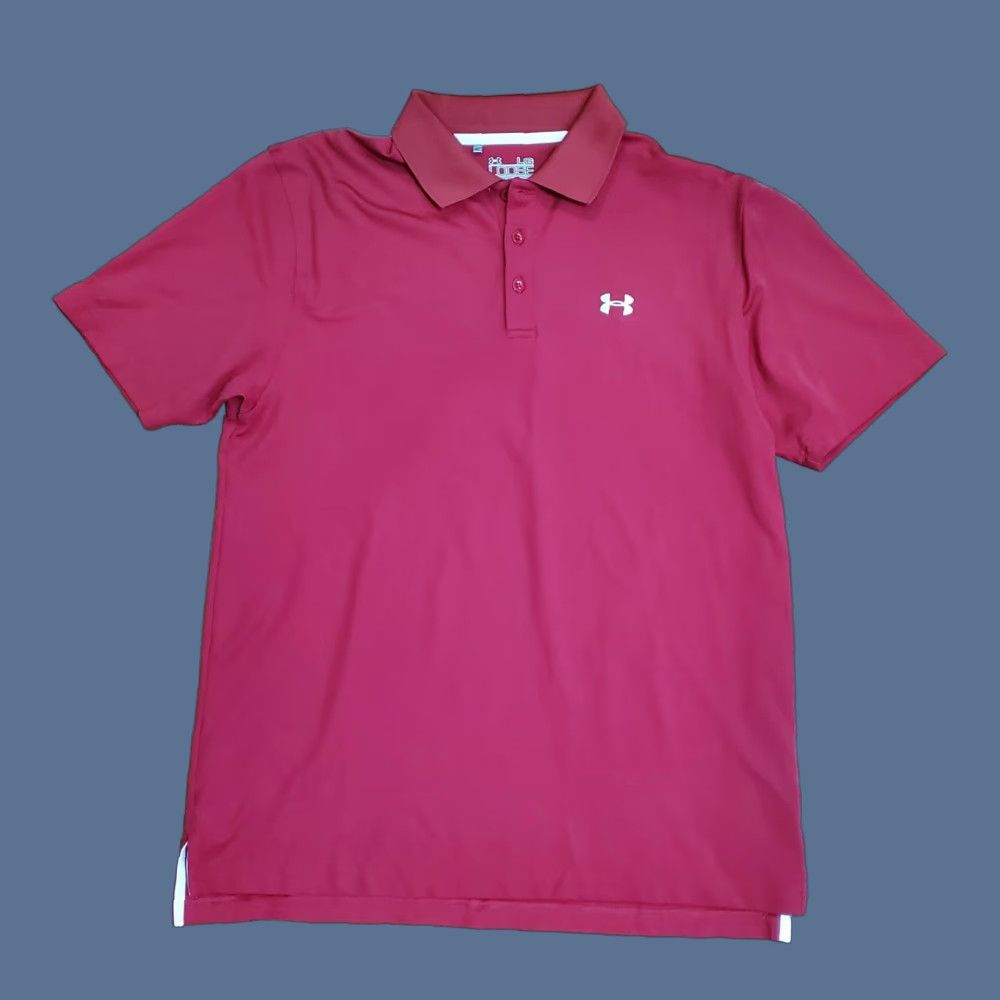 Under Armour Under Armour Polo Shirt Mens L Red HeatGear Loose Fit Golf Top Athletic Ball Cap? Size US L / EU 52-54 / 3 - 1 Thumbnail