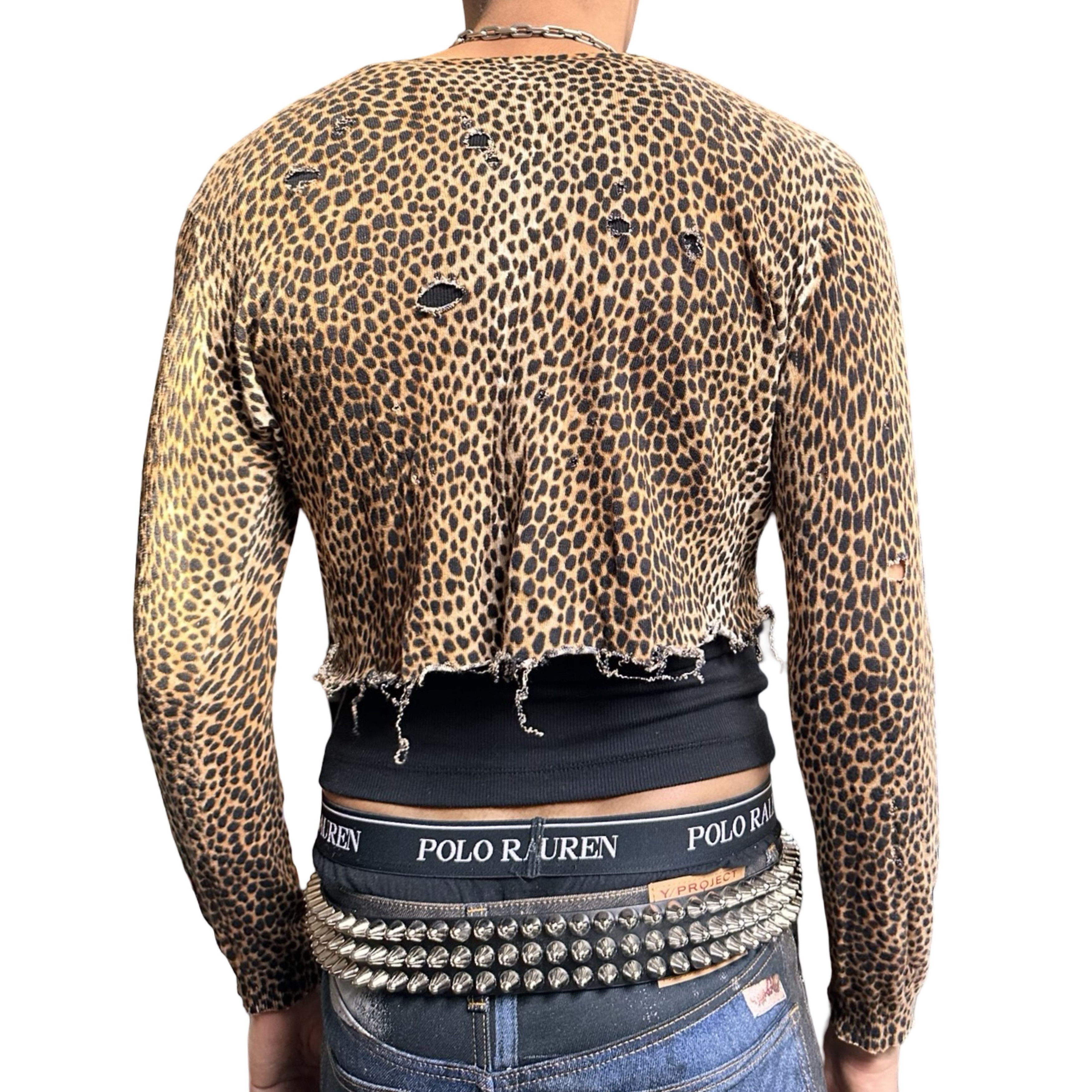 Vintage ASTROBOI Black & Brown Cheetah Grunge Cardigan Sweater – XL Size XL / US 12-14 / IT 48-50 - 5 Thumbnail