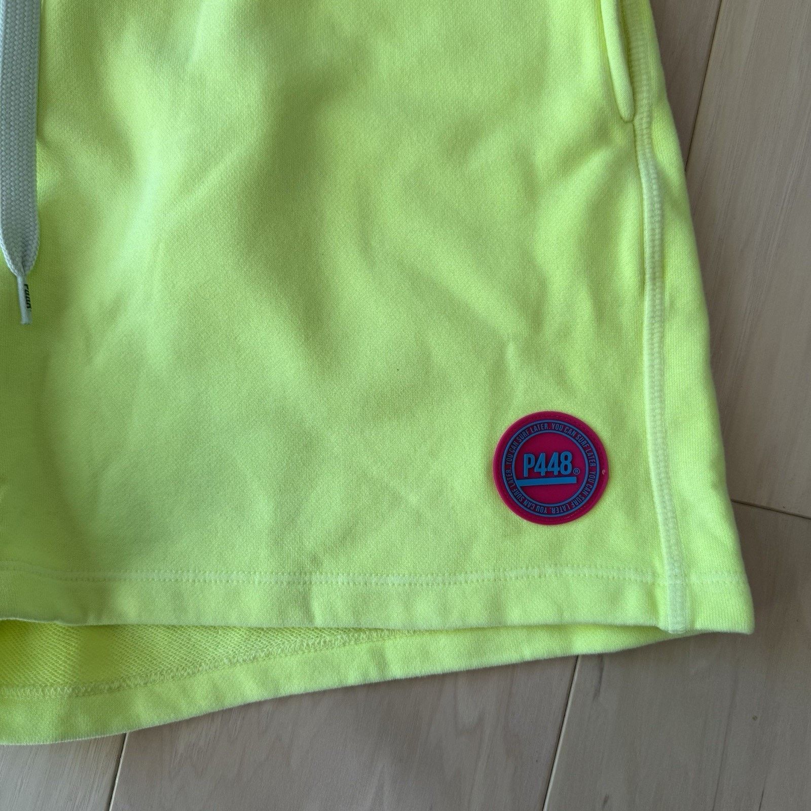 P448 P448 Shorts Medium Neon Green Fleece Summer Streetwear Size US 28 / EU 44 - 4 Thumbnail