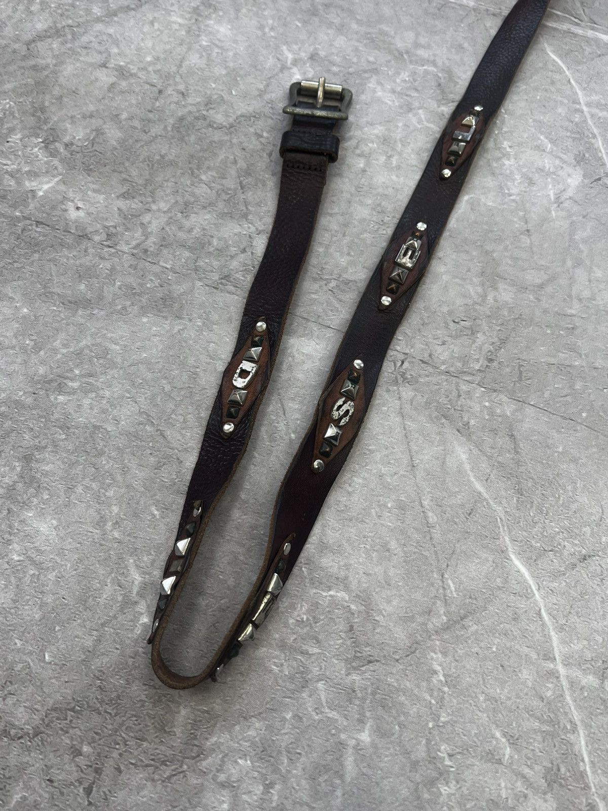 Diesel × Vintage VINTAGE Y2K BROWN LEATHER METAL LOGO DIESEL BELT Size ONE SIZE - 3 Thumbnail
