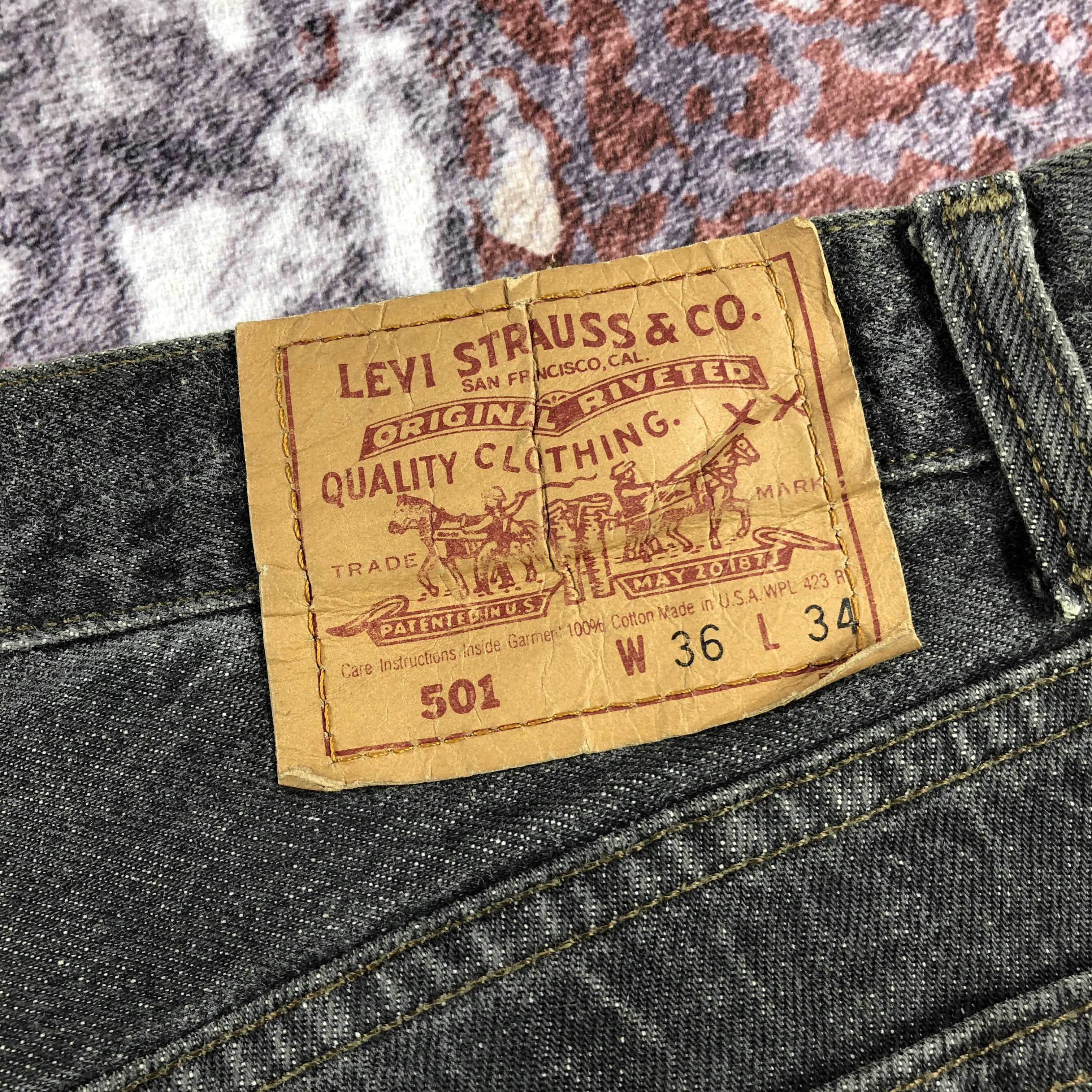 Levi's × Vintage Vintage 90s Faded Black Levis 501 Jeans-JM2375 Size US 35 - 5 Thumbnail